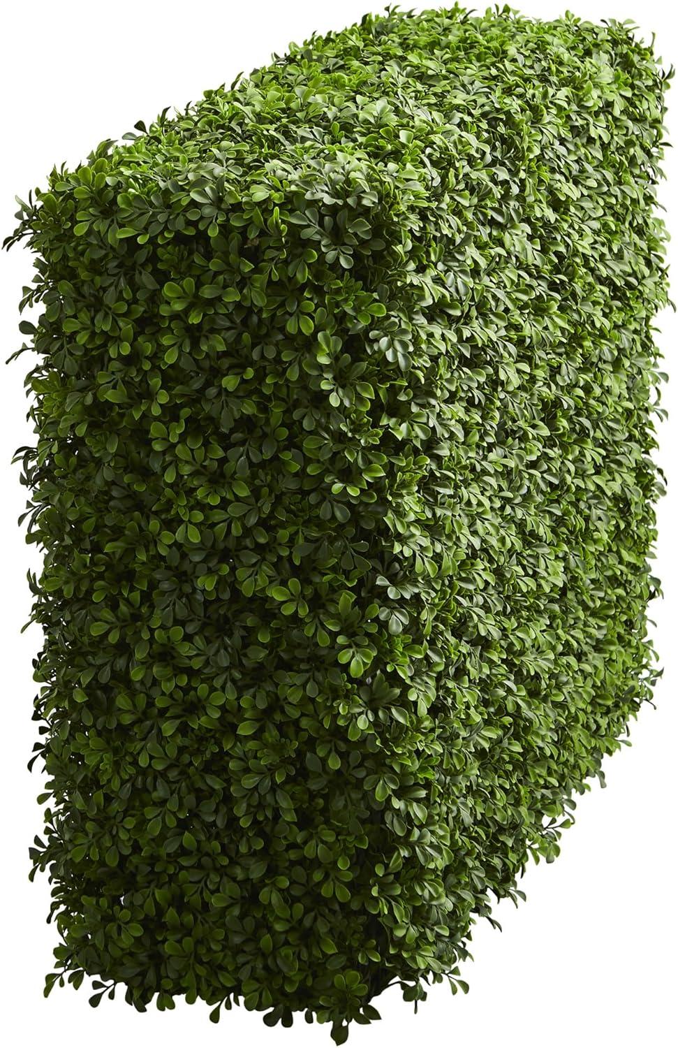 39" Boxwood Artificial Hedge - Nearly Natural: Faux Plant Divider, Mid-Century Modern Decor, Indoor/Outdoor Use