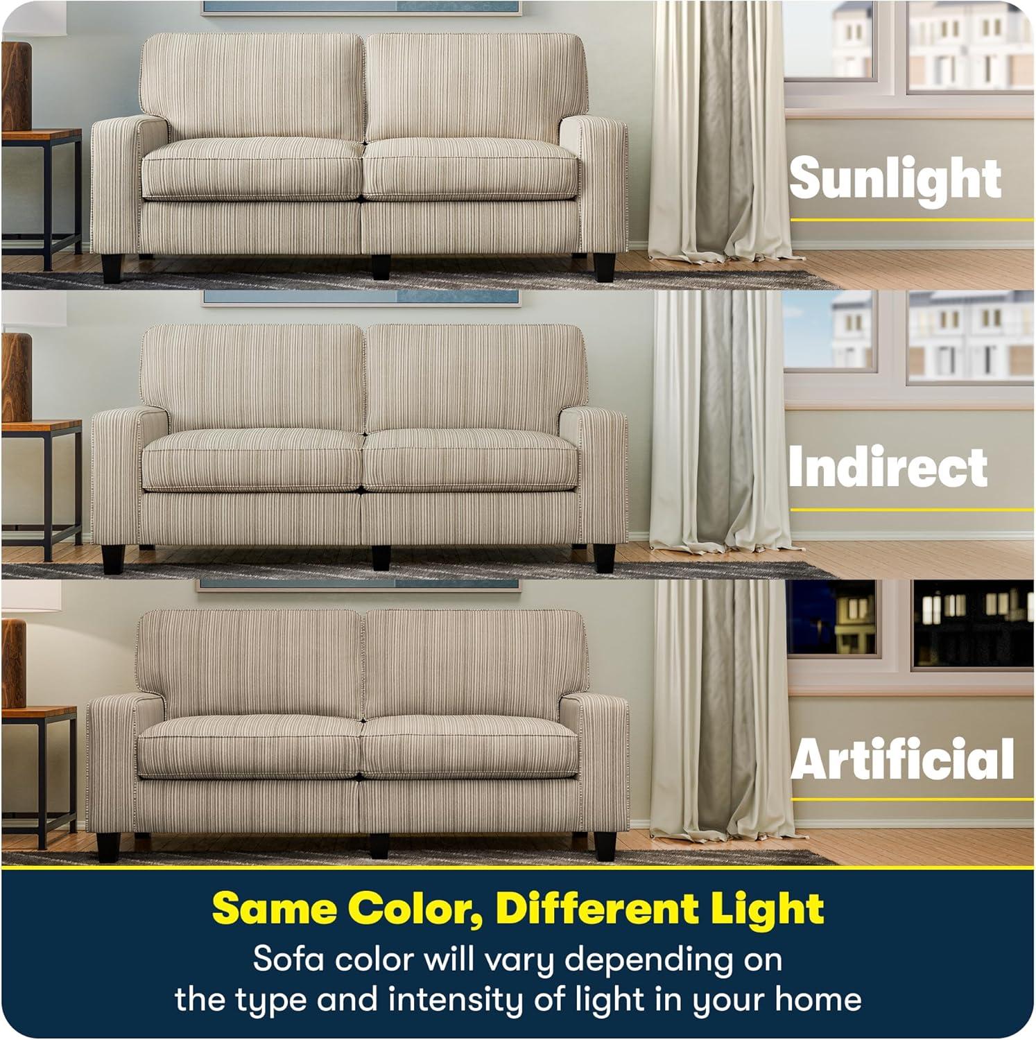 Serta Palisades 73" Track Arm Sofa, Easy Care Fabric, Soft Pillow Back, Pocket Coil Seat Cushions