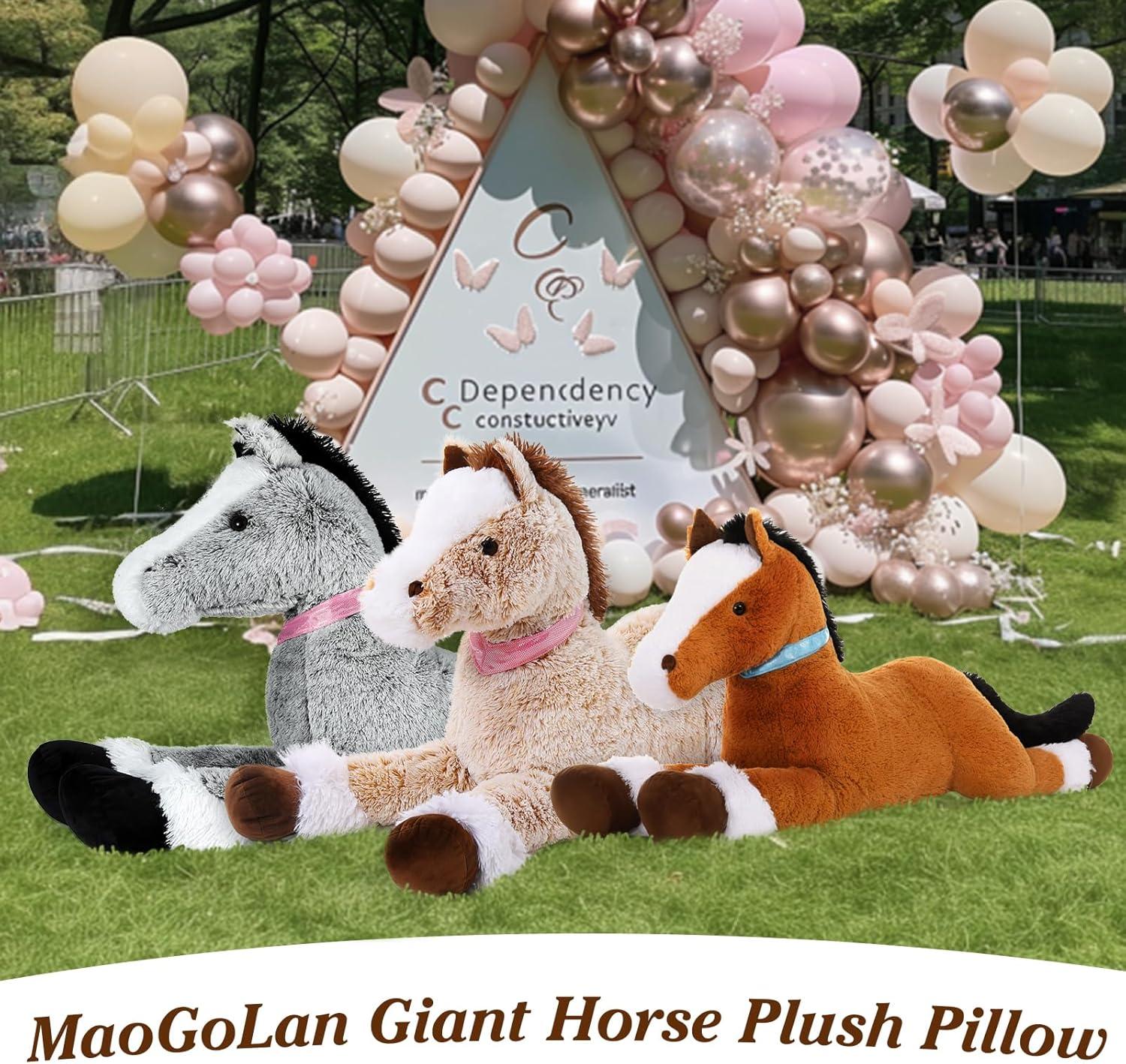 MaoGoLan 47" Giant Horse Stuffed Animal Large Stuffed Horse Plush Toy