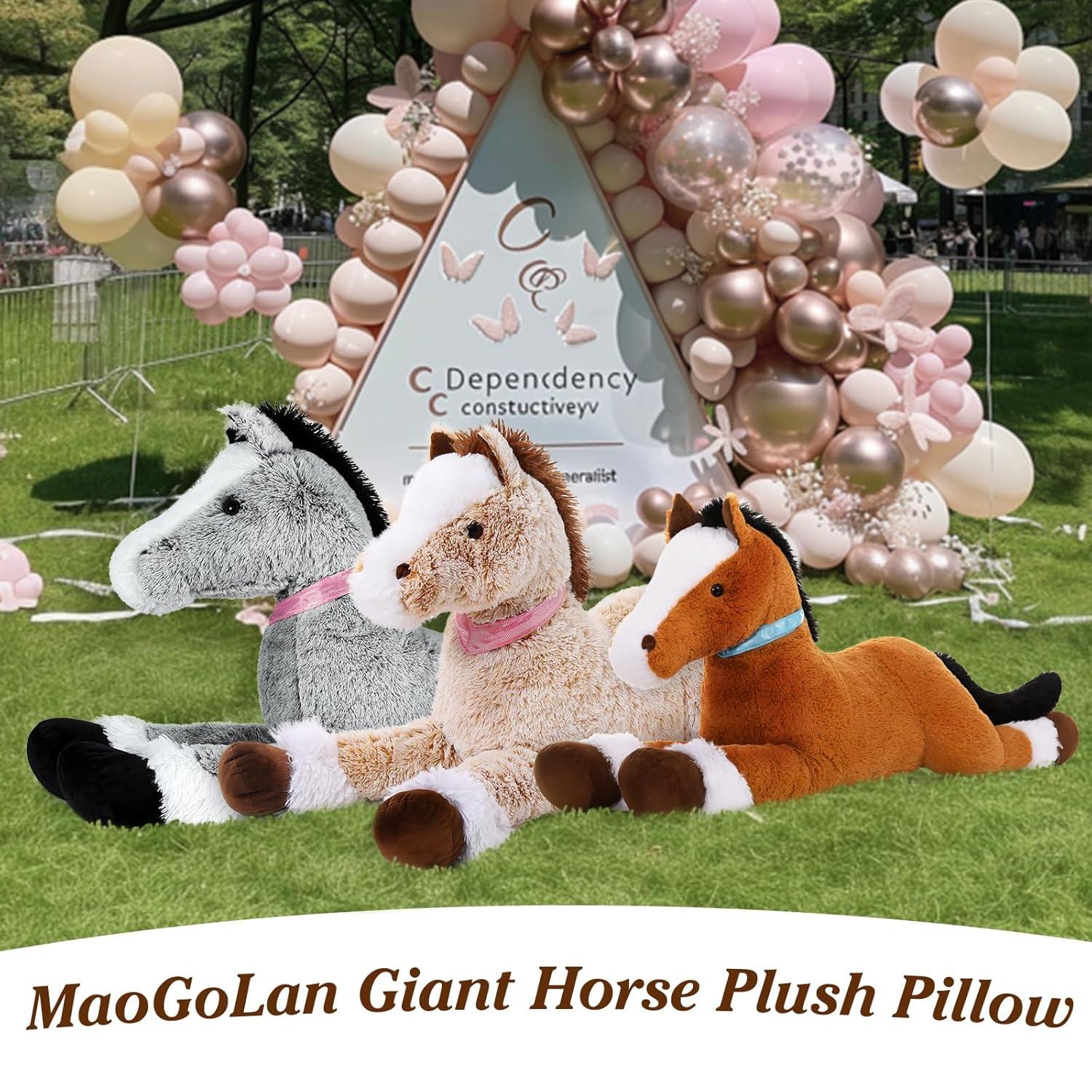 MaoGoLan 47" Giant Horse Stuffed Animal Large Stuffed Horse Plush Toy