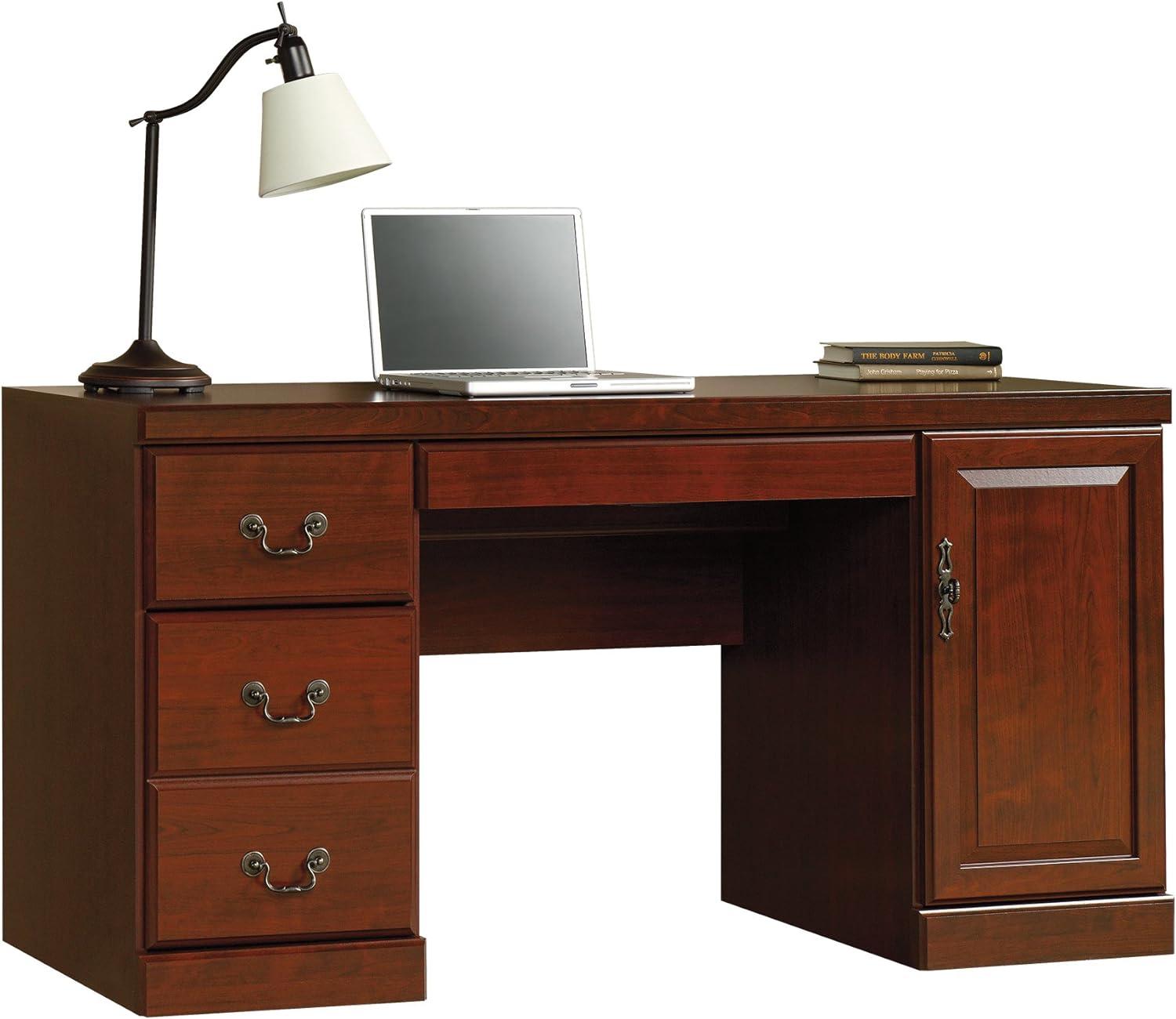 Heritage Hill Classic Cherry Executive Computer Credenza with Integrated Storage