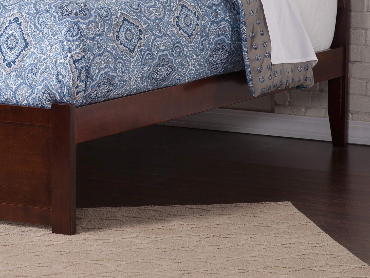 Concord Queen Bed with Footboard and Twin Extra Long Trundle in Walnut