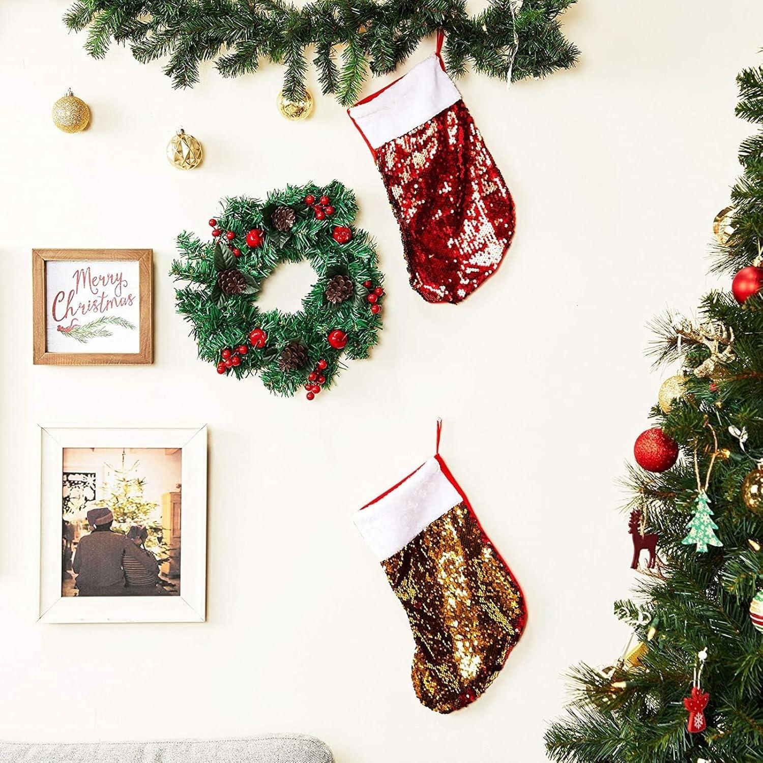 Okuna Outpost 12" Christmas Wreath - Artificial Pine Front Door Ornament Decoration