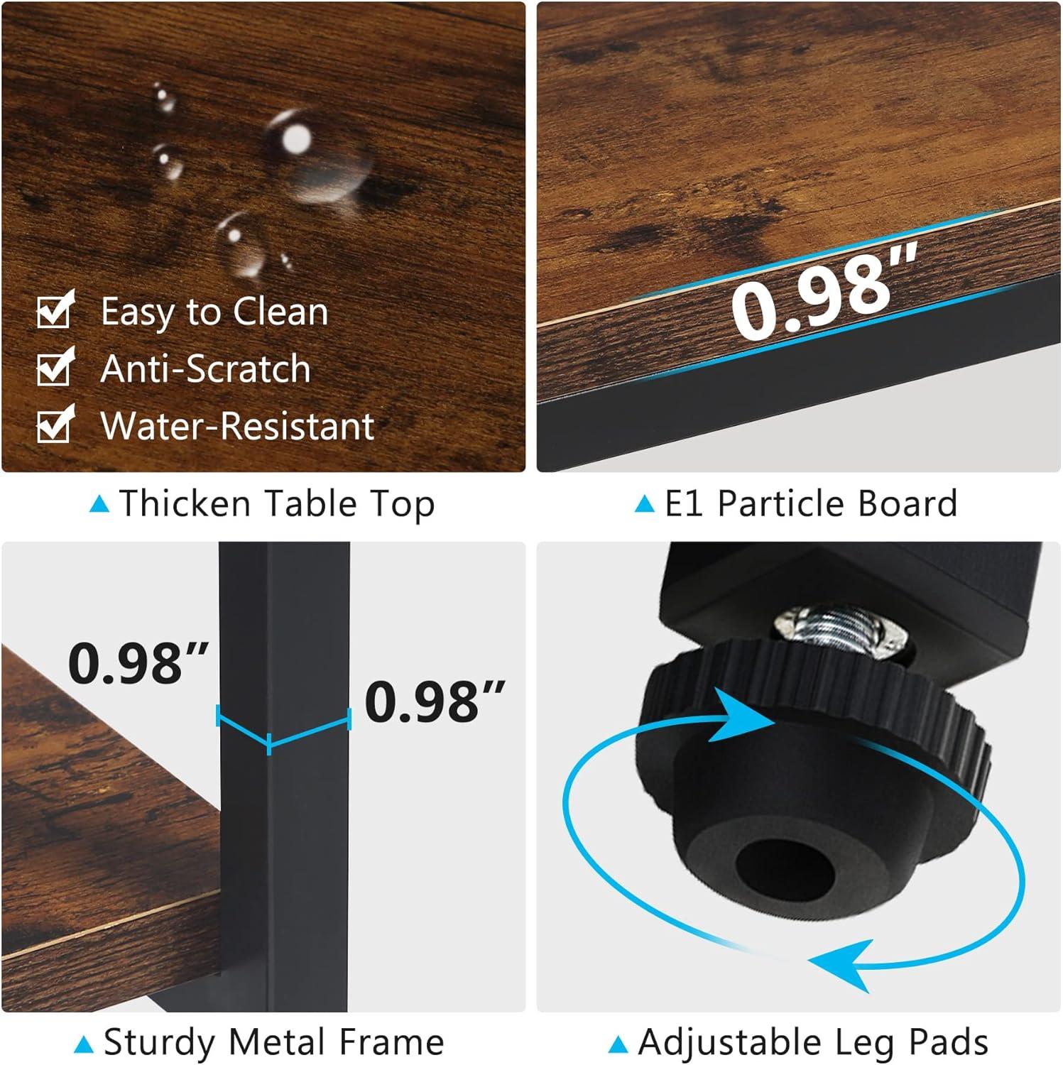 Tribesigns Extra Long Console Table, 70.9 inch Narrow Sofa Tables with 3 Tier Wood Storage Shelves Industrial Metal Frame for Entryway Hallway Living Room Behind Couch, Rustic Brown Black