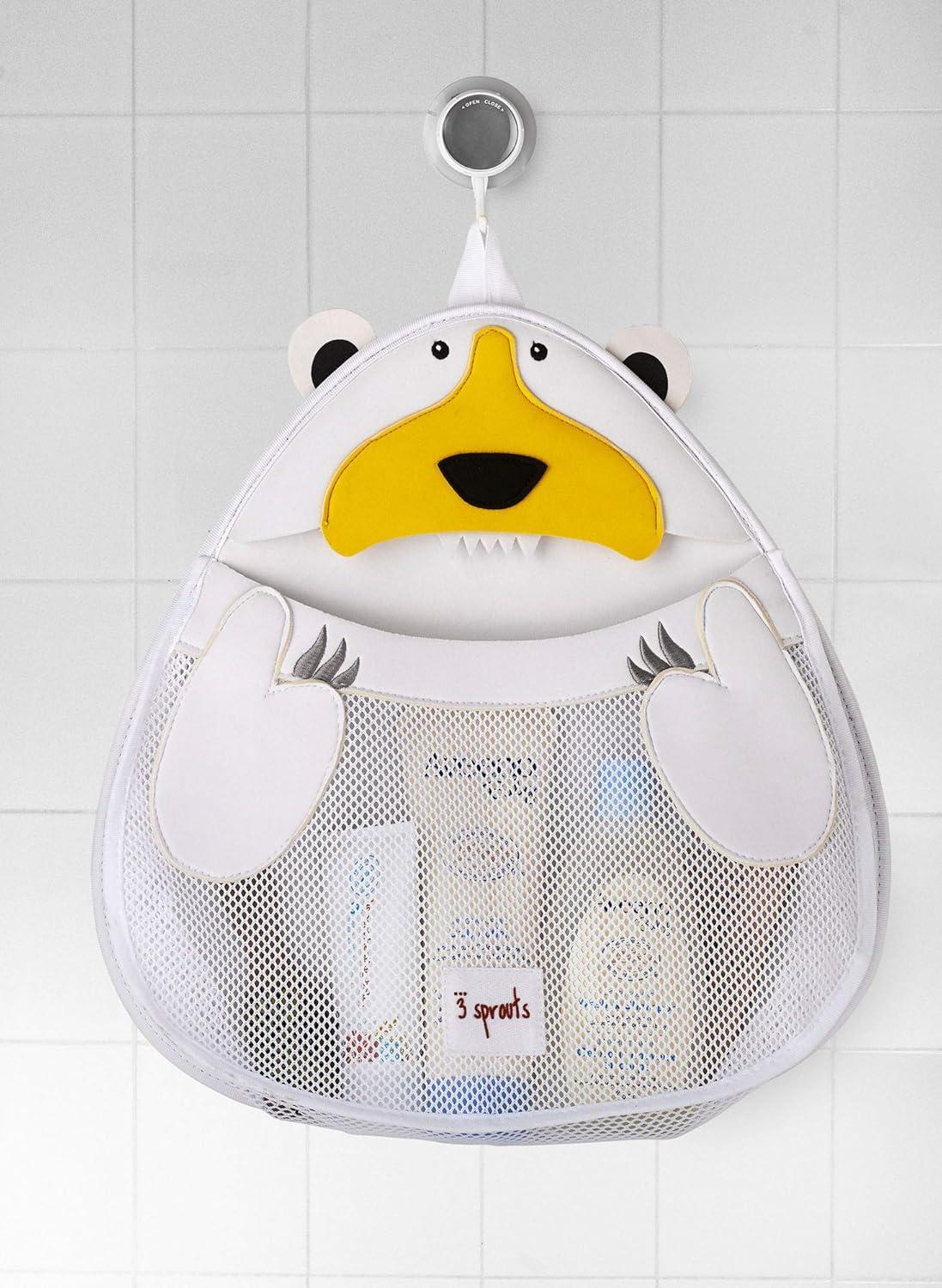 3 Sprouts Baby Hanging Suctioned Cup Bath/Shower Storage Organizer, Polar Bear