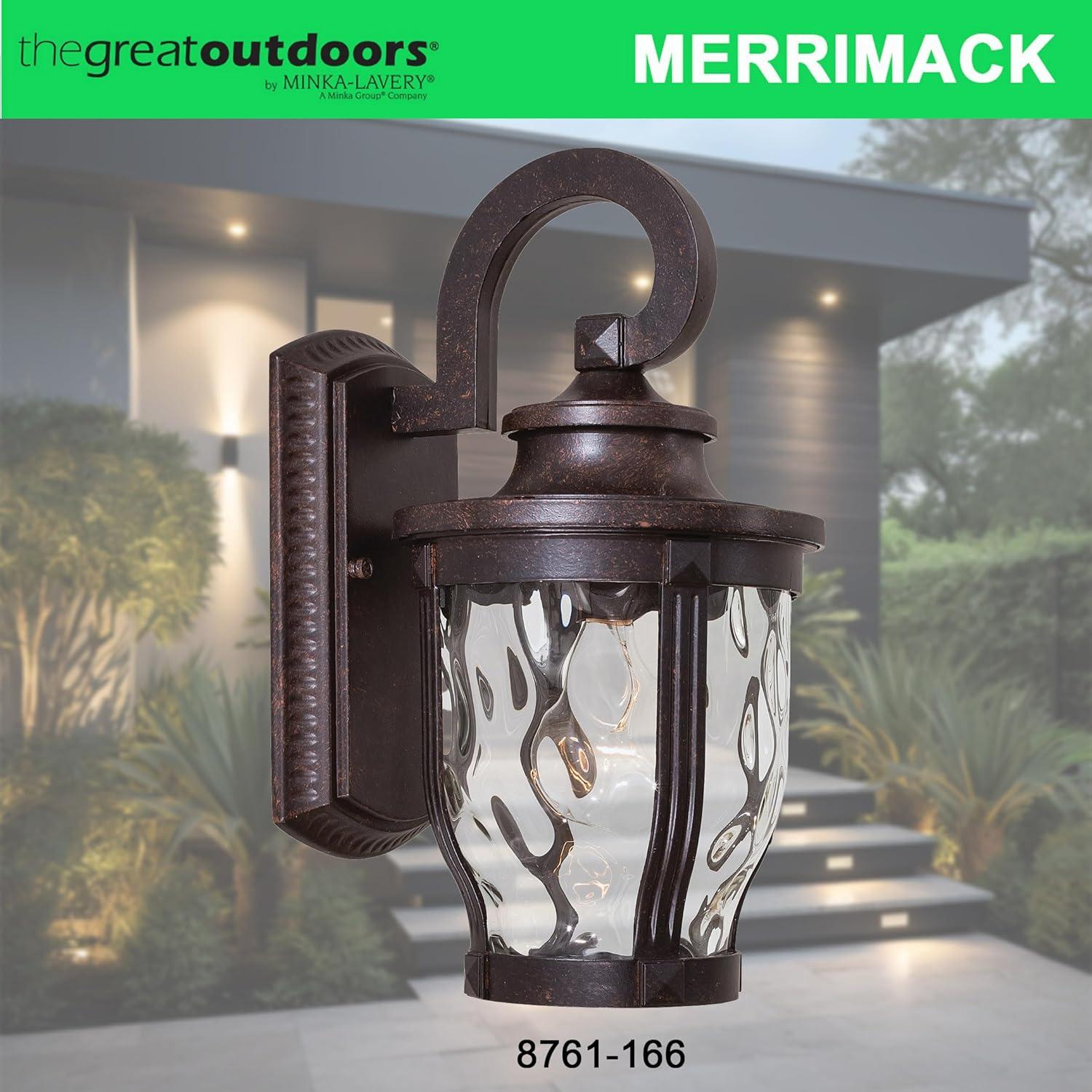 Minka Lavery Rustic Outdoor Wall Light Fixture Corona Bronze 12 1/4" Clear Hammered Glass for Post Exterior Deck Porch Yard Patio