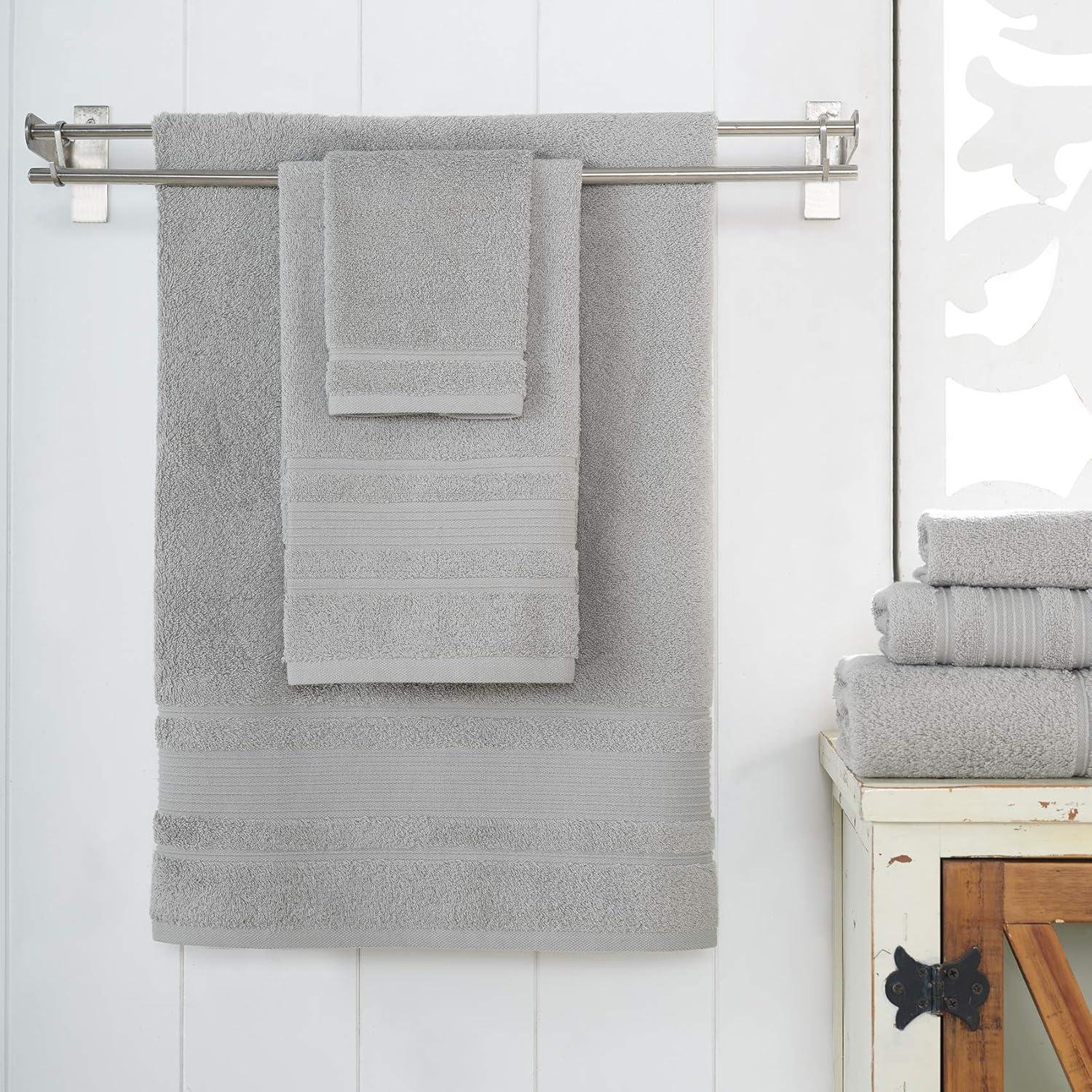 4-Piece Bath Towels Set for Bathroom, Spa & Hotel Quality | 100% Cotton Turkish Towels | Absorbent, Soft, and Eco-Friendly (Grey)