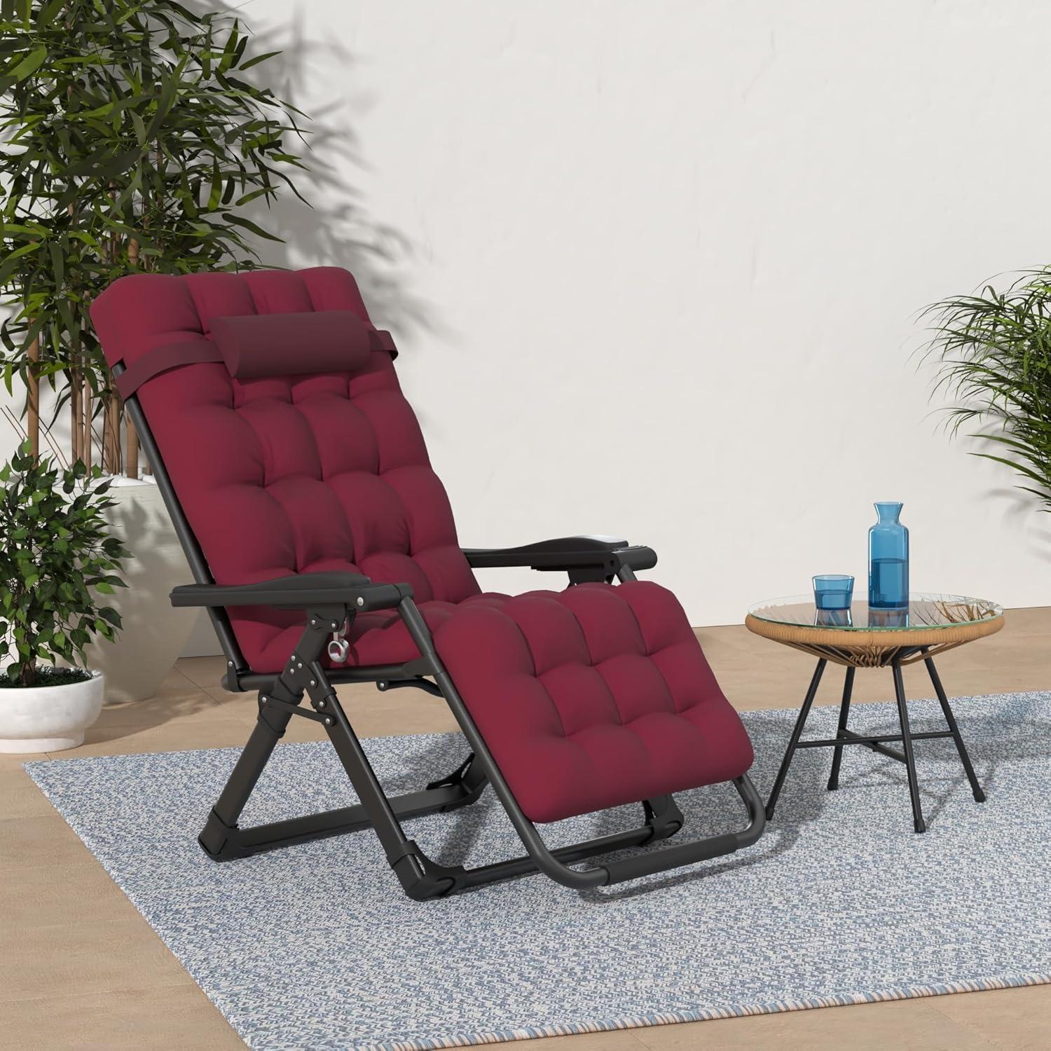 Claret Padded Zero Gravity Recliner with Cup Holder