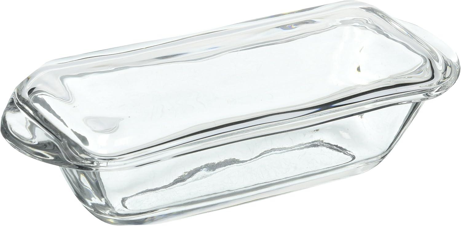 Clear Glass Rectangular Butter Dish with Lid