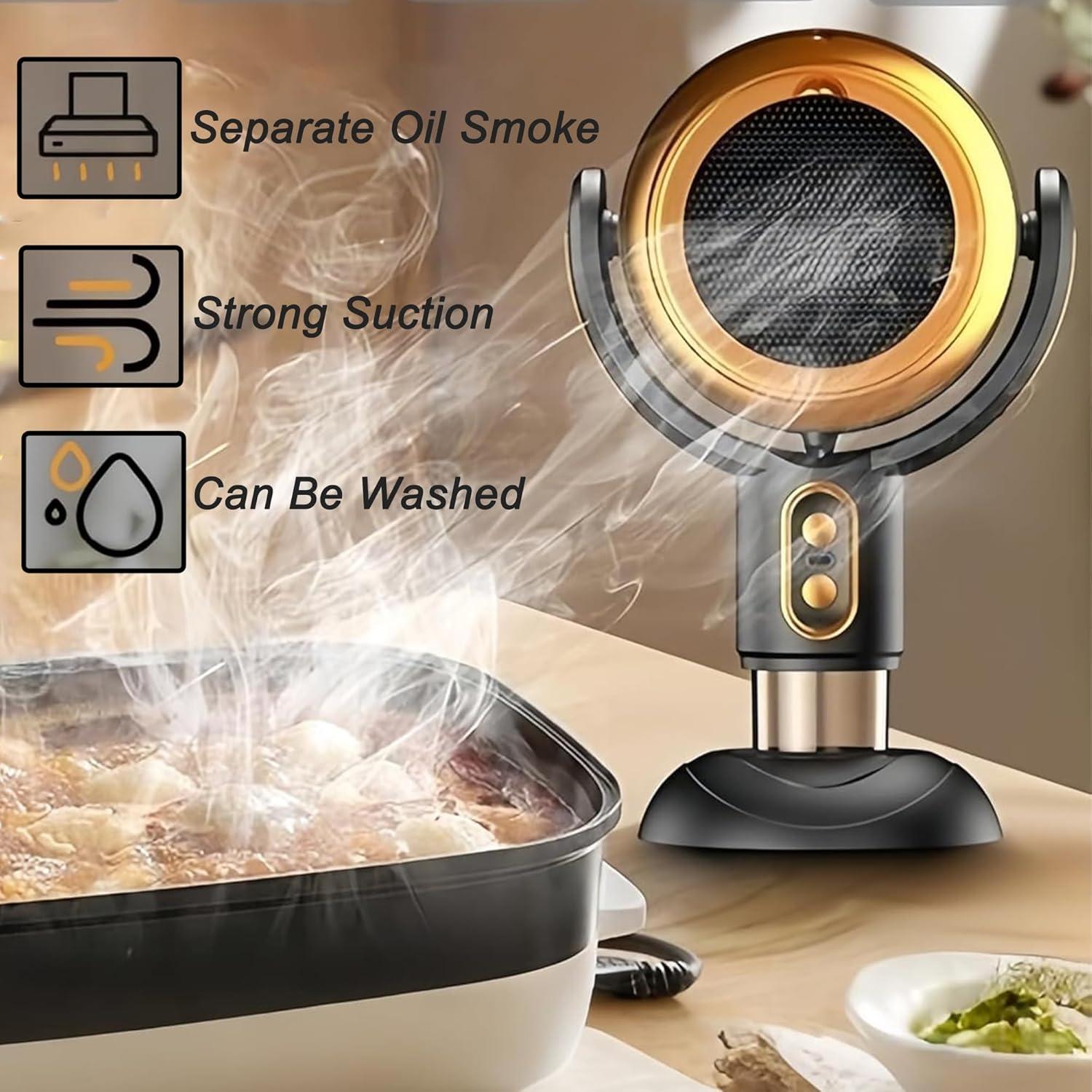 Daiosportswear Smoke Fan for Smoking indoors, the High Fan for Smoking, Wireless Mini Portable Range Anion Desktop Range Hood/Purifier Compact Fan Aromatherapy Diffuser Filter