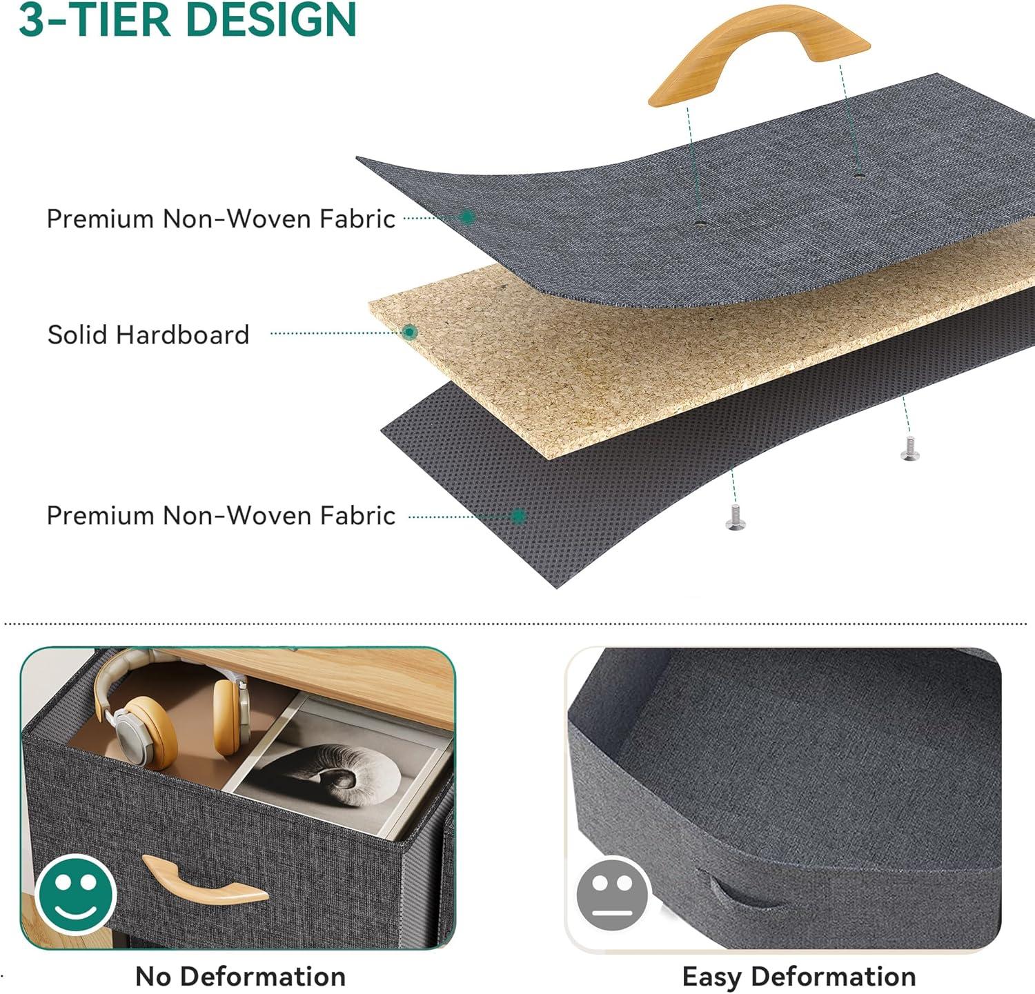 YITAHOME Dresser with 8 Drawers - Fabric Storage Tower, Organizer Unit for Bedroom, Living Room, Hallway, Closets - Sturdy Steel Frame, Wooden Top & Easy Pull Fabric Bins