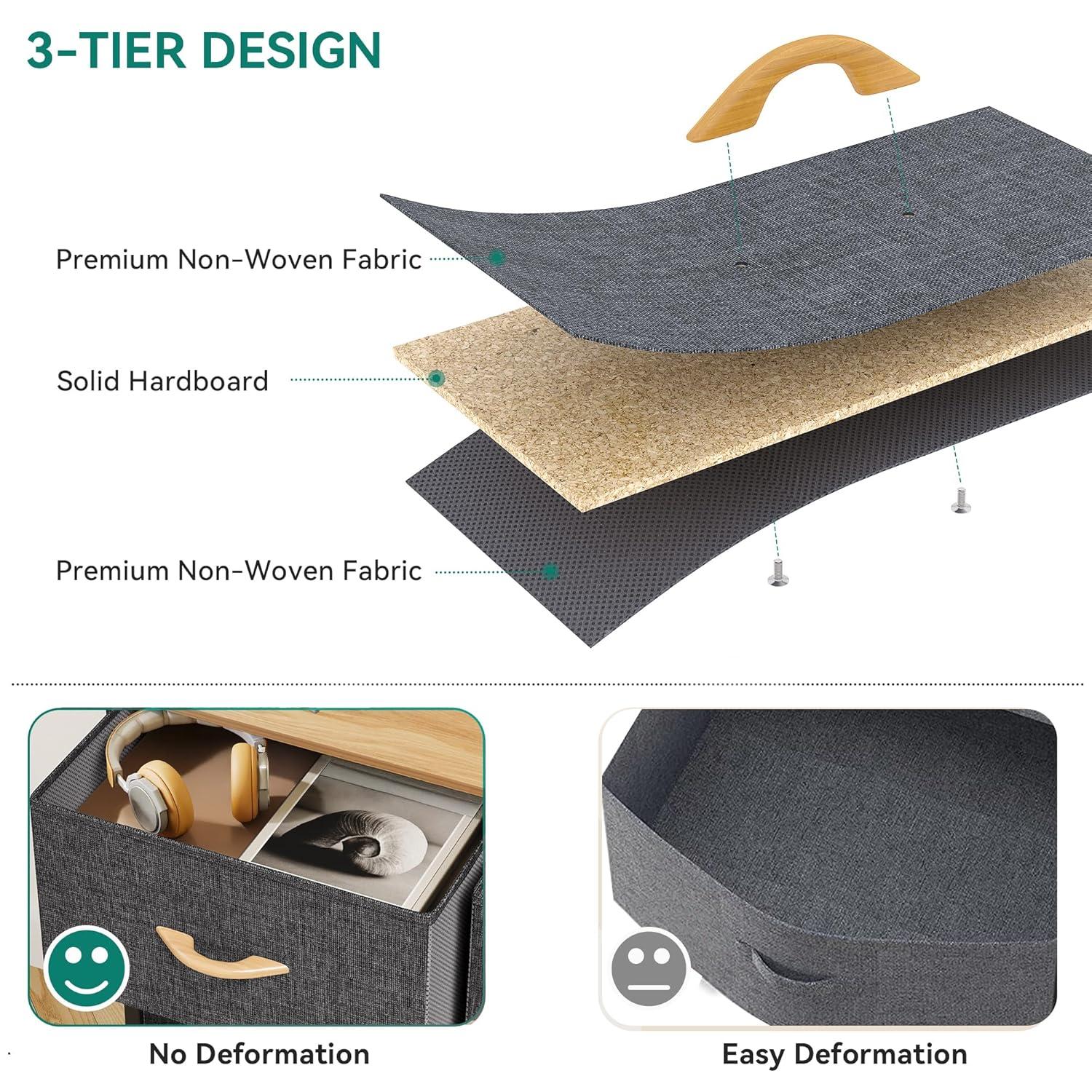 YITAHOME Dresser with 8 Drawers - Fabric Storage Tower, Organizer Unit for Bedroom, Living Room, Hallway, Closets - Sturdy Steel Frame, Wooden Top & Easy Pull Fabric Bins