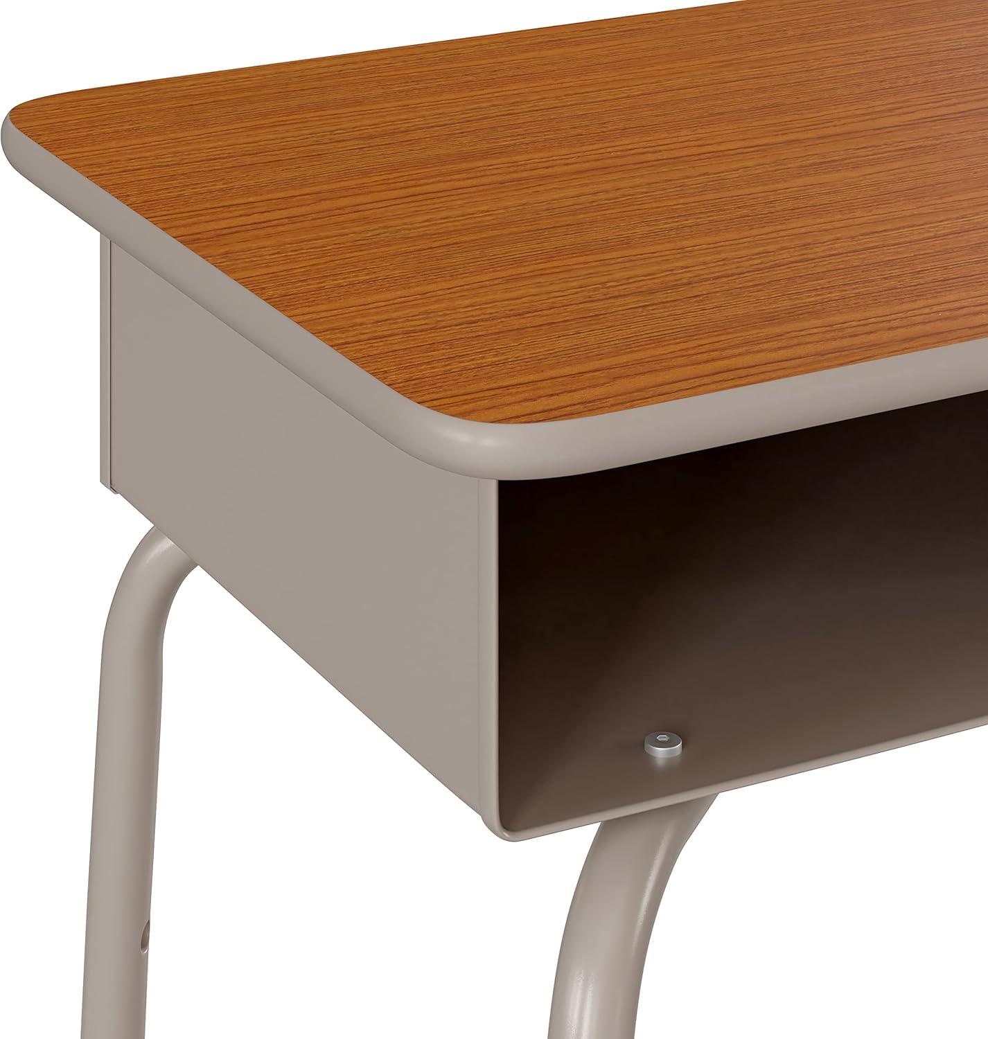 Flash Furniture Goddard Height-Adjustable Open Front Student Desk with Metal Book Box