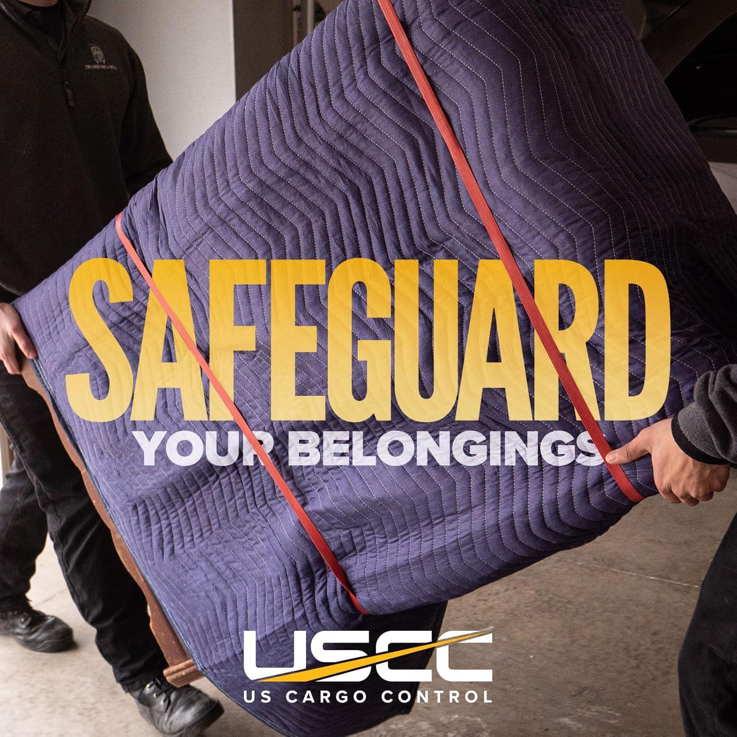 US Cargo Control Moving Blankets 72"x80", MBSAVER43 Econo Saver, (43 lb/doz Weight), Professional Quilted Furniture Moving Pads for Packing, Shipping or Cargo Blanket, Blue, 6-Pack