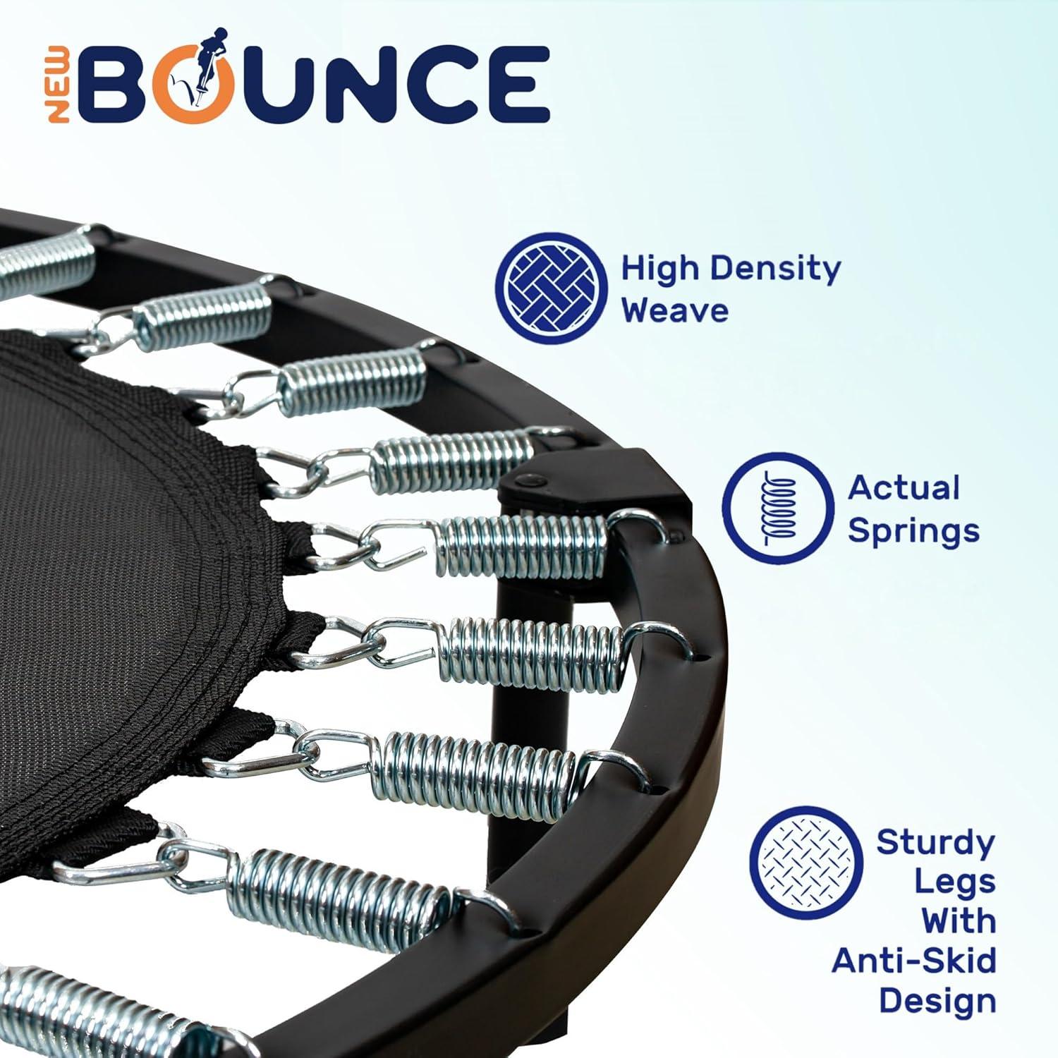 New Bounce New Bounce Mini Trampoline - Foldable Trampoline for Children and Adults - Holds Up to 220 Lbs