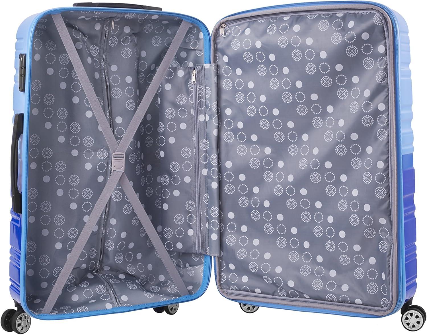 Luggage Expandable Spinner Set, Blue & Sky Blue - 2 Piece