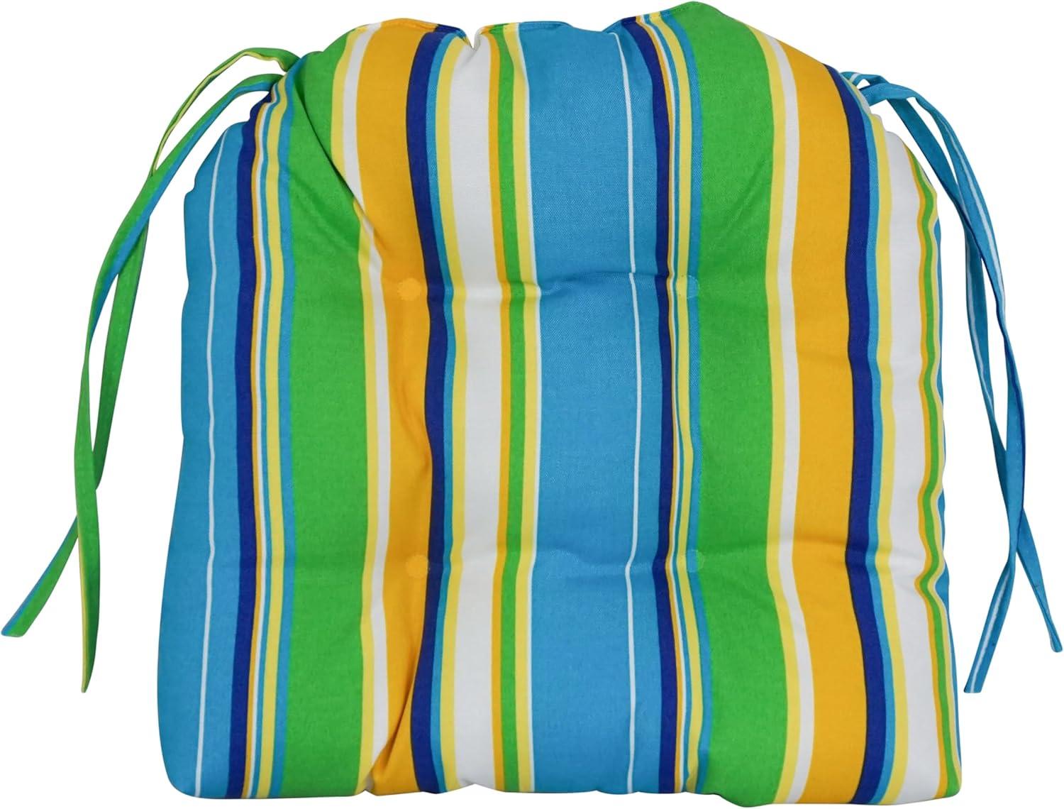 Colorful Striped Polyester Outdoor Chair Cushions, Set of 4