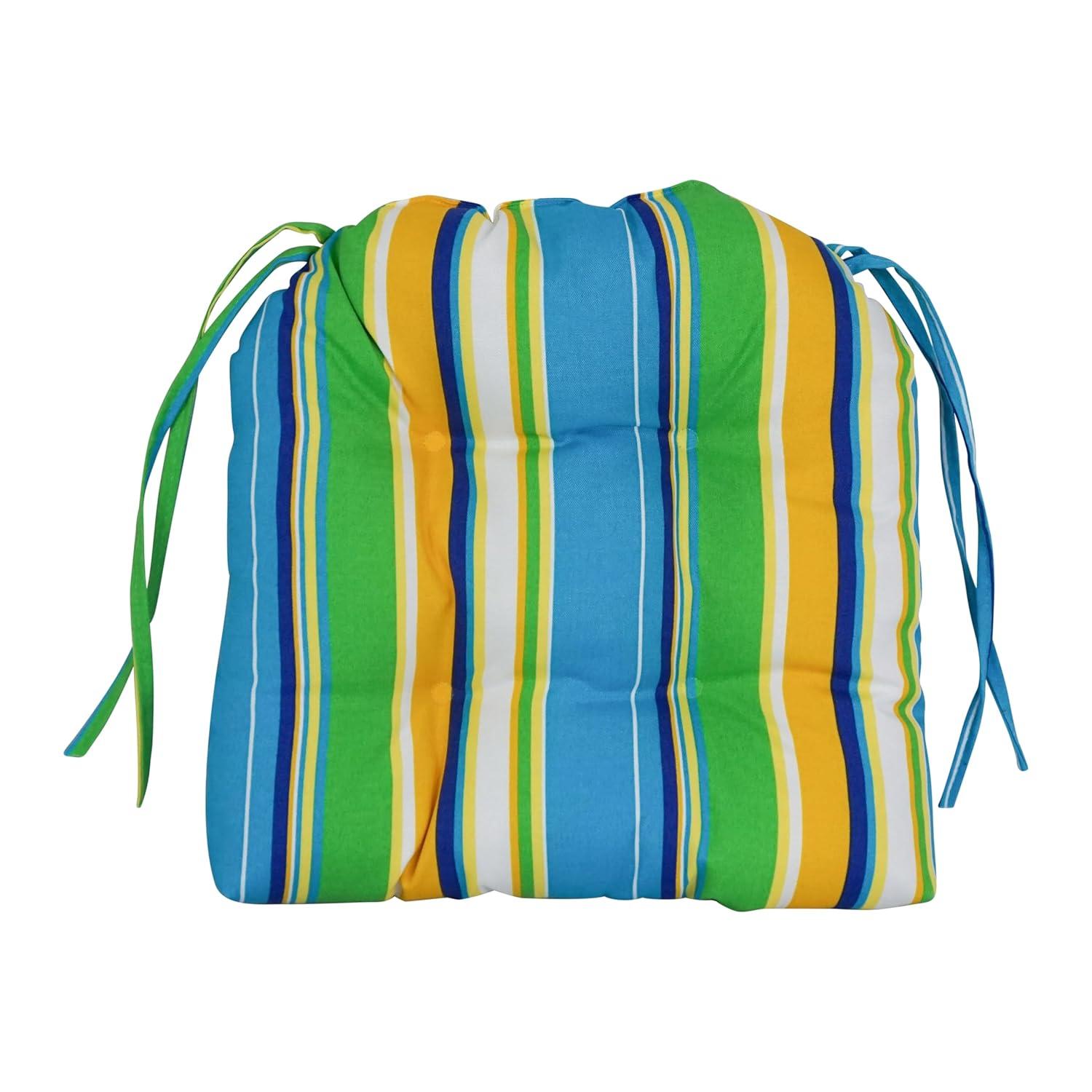Colorful Striped Polyester Outdoor Chair Cushions, Set of 4