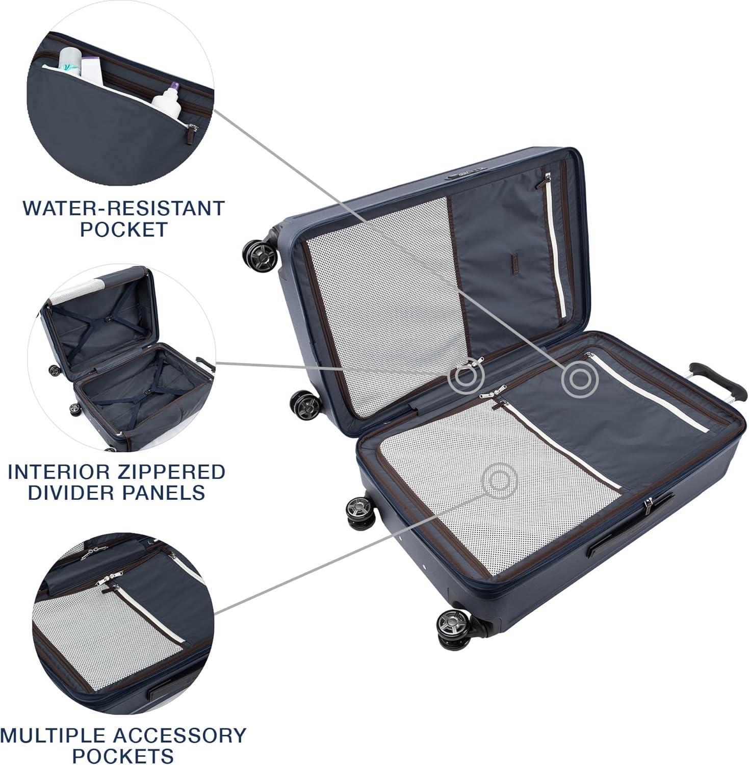 Travelpro Platinum Elite Hardside Expandable Checked Luggage, 8 Wheel Spinner, TSA Lock, Hard Shell Polycarbonate Suitcase, True Navy Blue, Checked Large 28-Inch