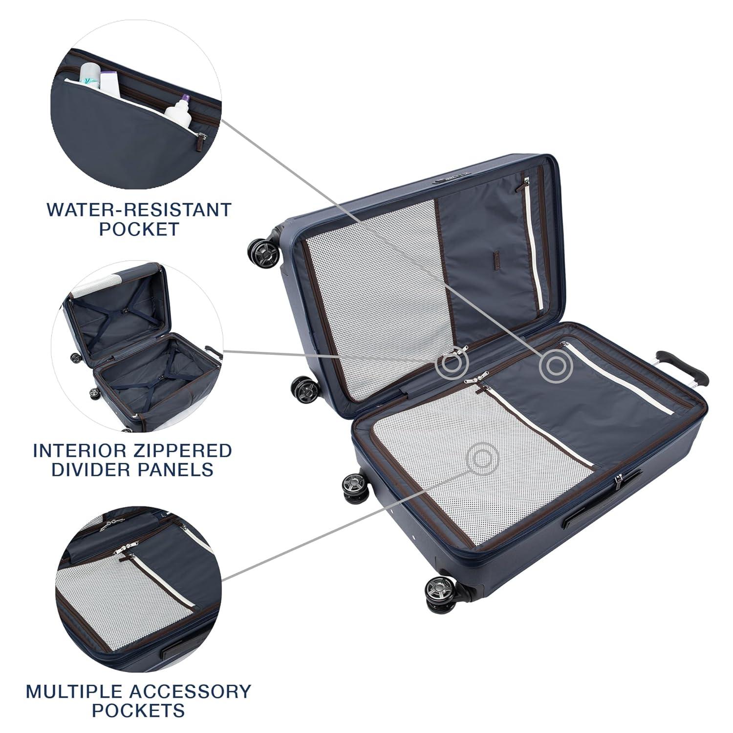 Travelpro Platinum Elite Hardside Expandable Checked Luggage, 8 Wheel Spinner, TSA Lock, Hard Shell Polycarbonate Suitcase, True Navy Blue, Checked Large 28-Inch