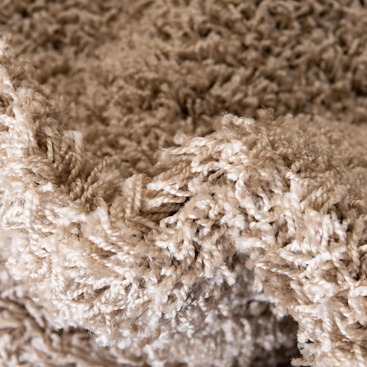 Unique Loom 8' 0 x 10' 0 Oval Solid Shag Taupe Area Rug