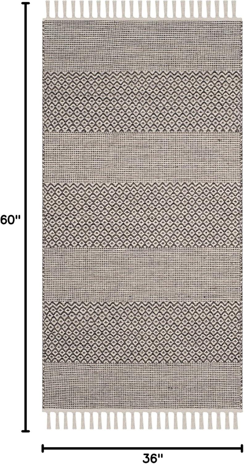 Montauk MTK330 Hand Woven Area Rug - Ivory/Anthracite - 3'x5' - Safavieh.