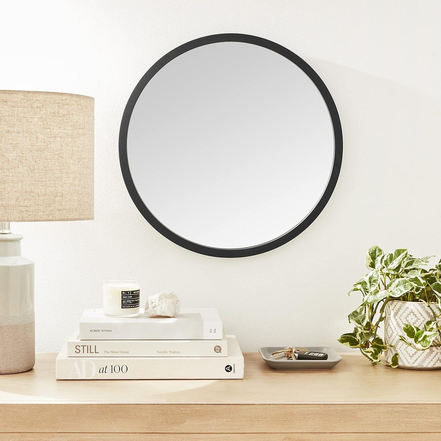 Umbra Hub 20" Industrial Black Rubber Round Wall Mirror