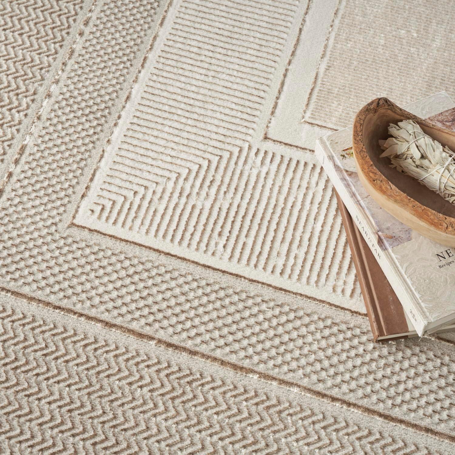 Nourison Glam 9' x 12' Ivory Modern Indoor Rug
