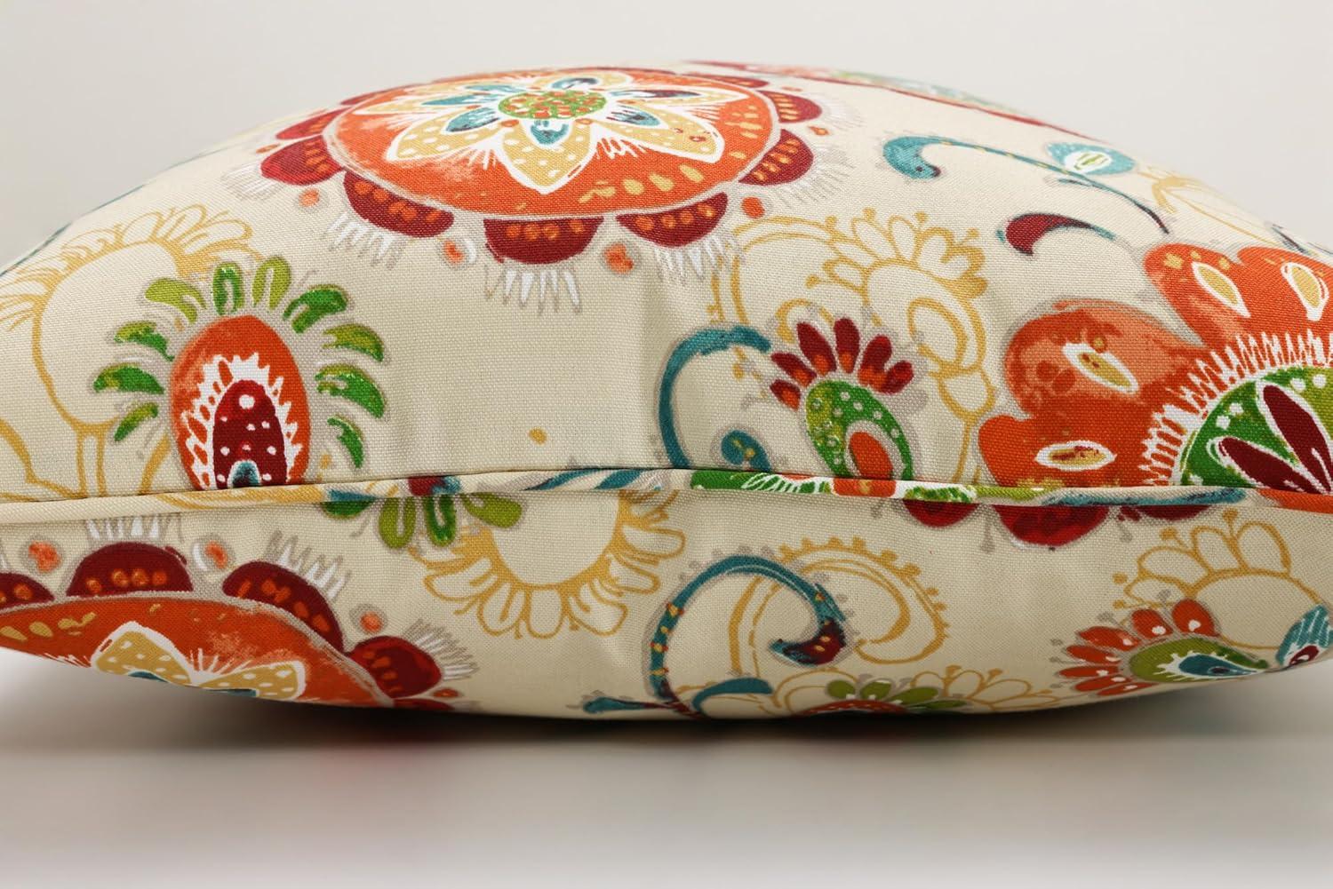 Pillow Perfect Zoe Floral Indoor/Outdoor Reversible Throw Pillow (Set of 2)
