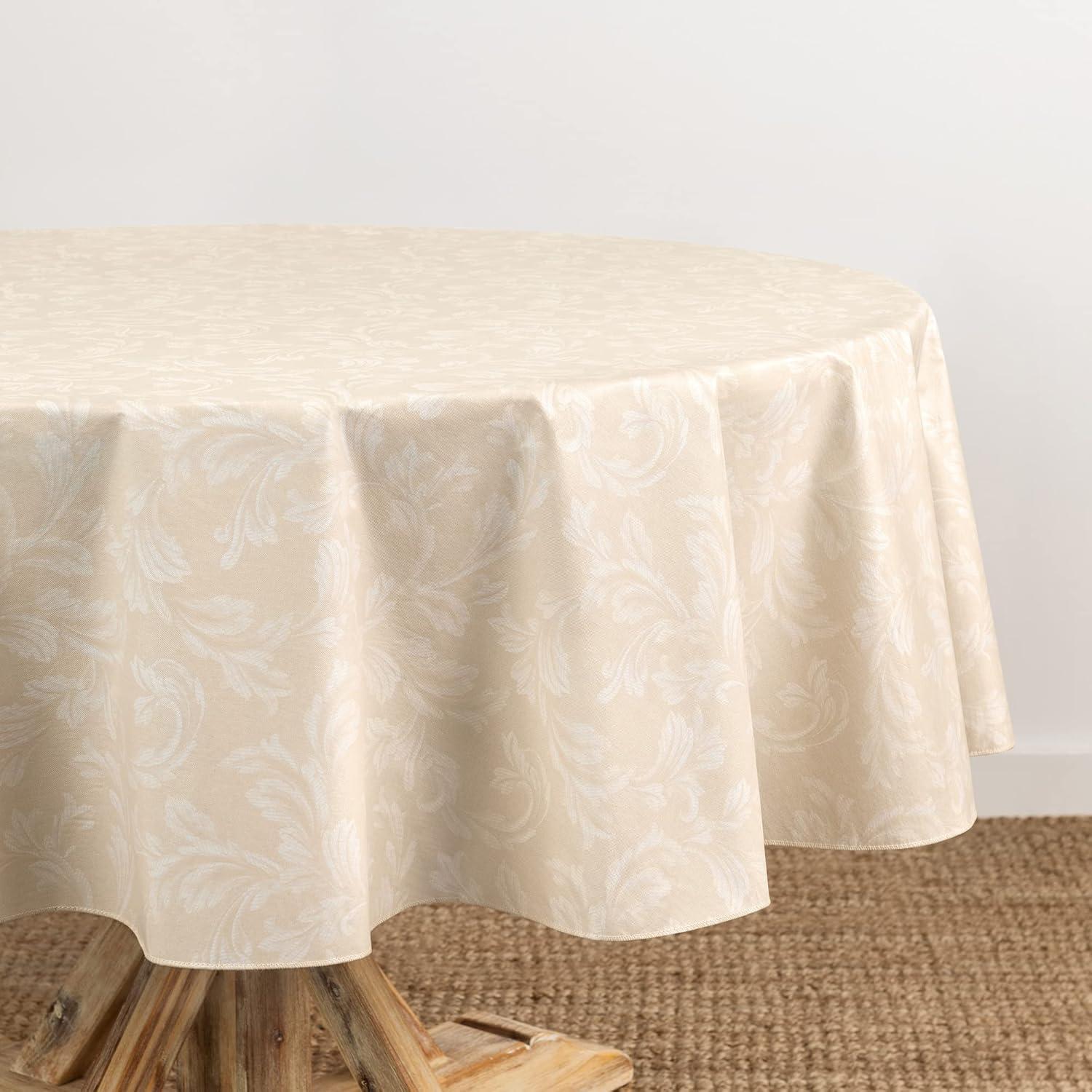 House of Hampton® Camile Floral Scroll Damask Pattern Vinyl Indoor/Outdoor Tablecloth