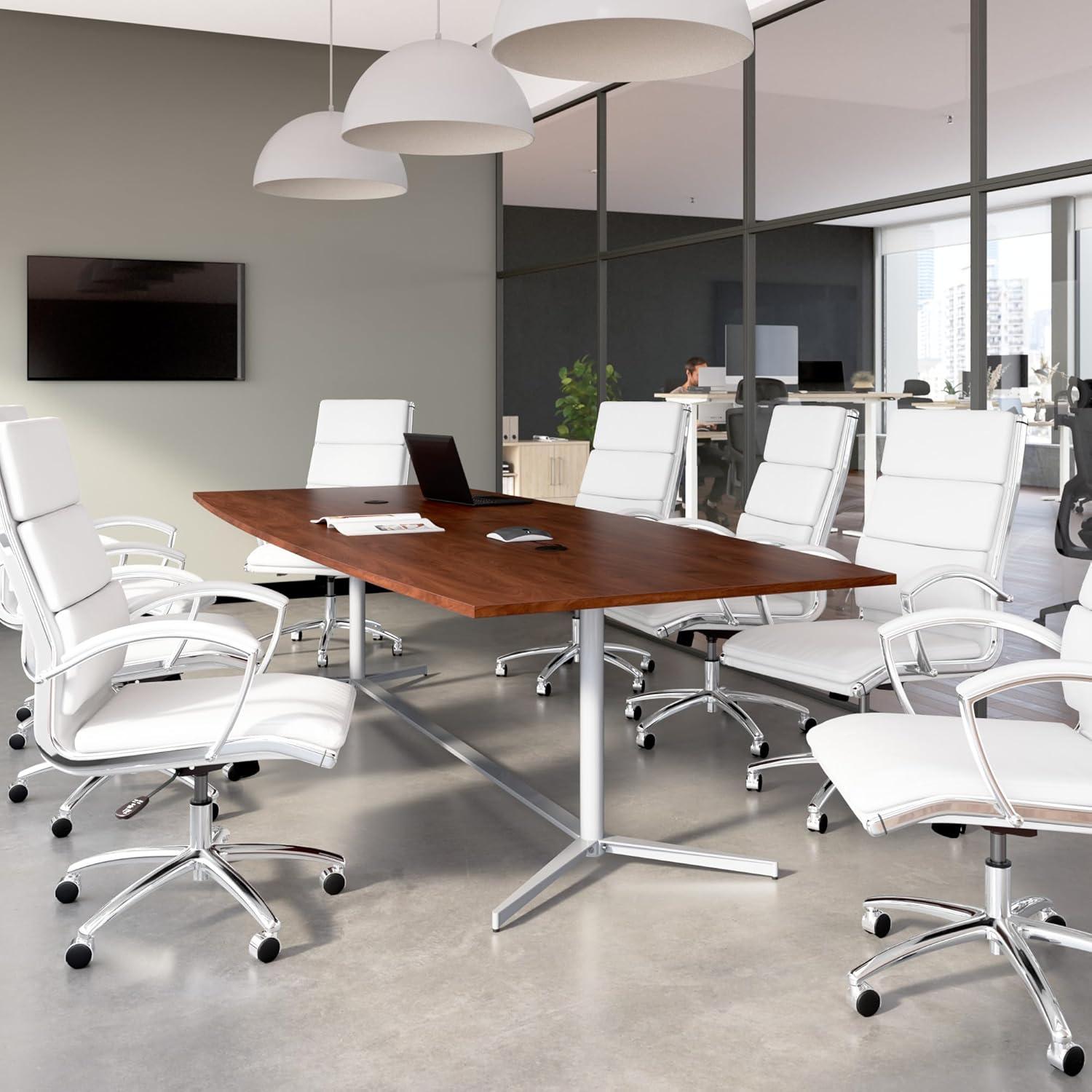 Bush Business Furniture 120W Boat Shaped Conference Table in Cherry