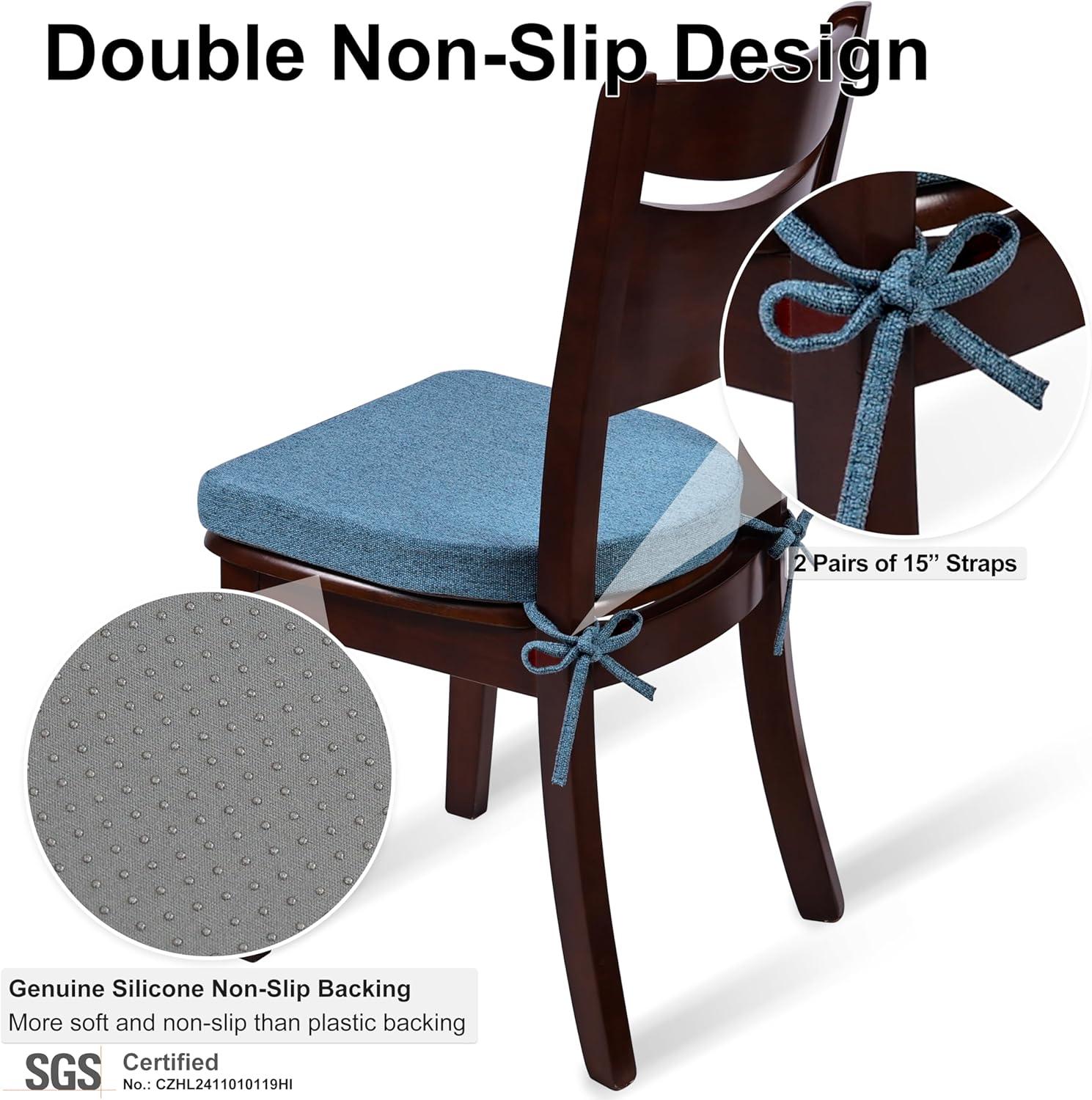 Chair Cushions for Dining Chairs Set of 2 - Blue