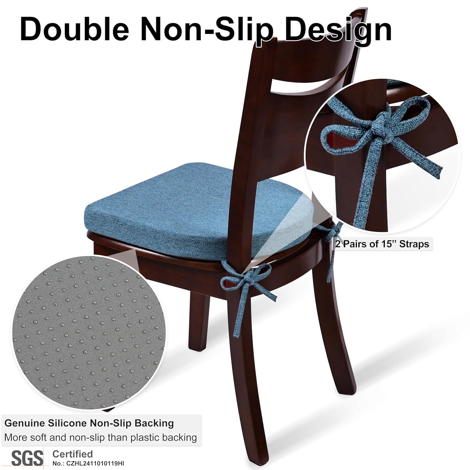 Chair Cushions for Dining Chairs Set of 2 - Blue