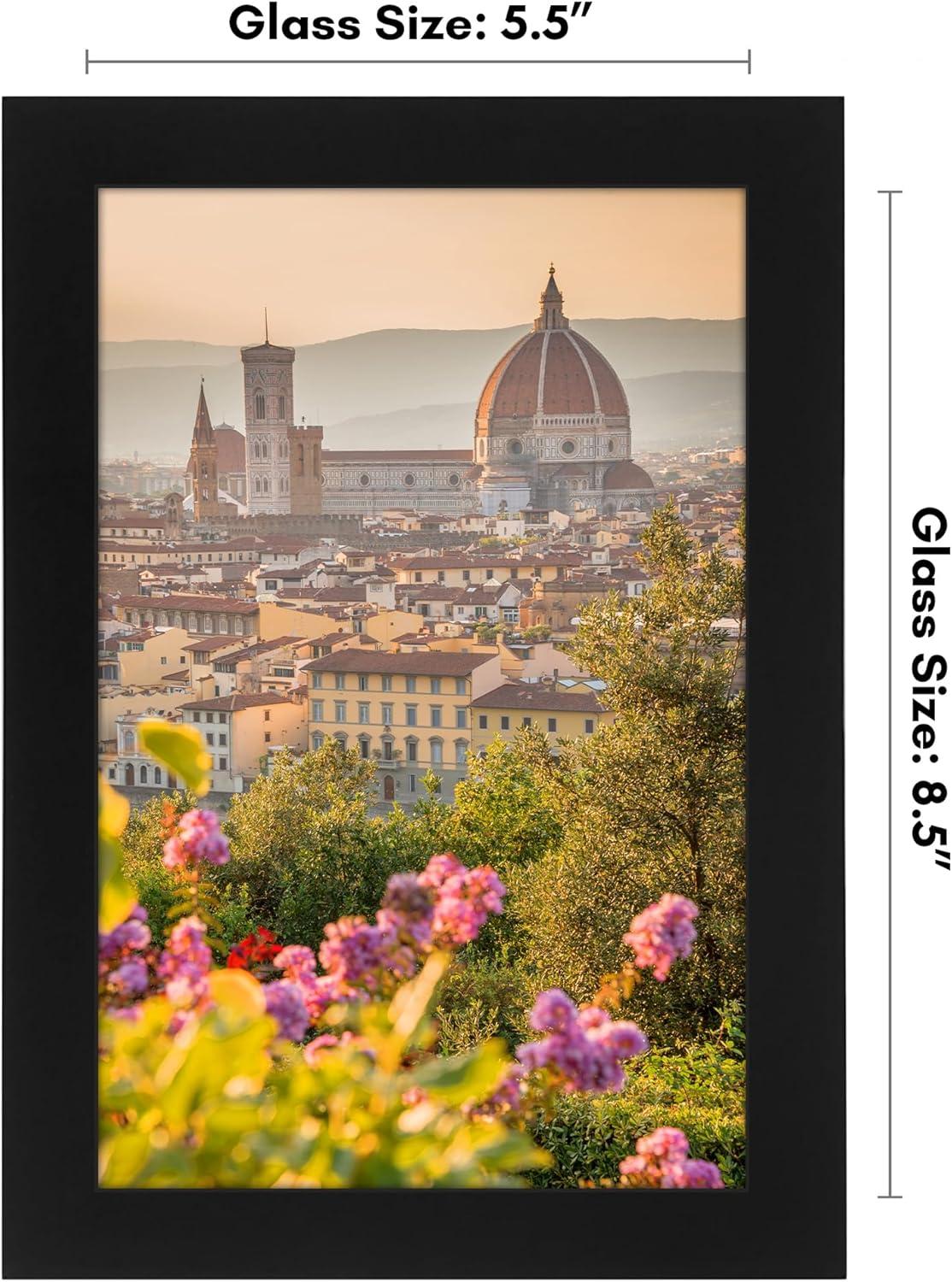Americanflat 5.5x8.5 Picture Frame with Shatter-Resistant Glass - Gallery Style Frame with Engineered Wood - Signature Collection - Black