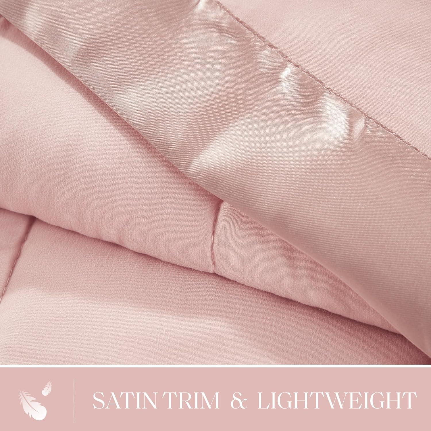 Lightweight Down Alternative Blanket with Satin Trim