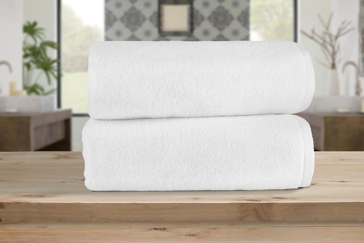 White Turkish Cotton 2-Piece Bath Towel Set