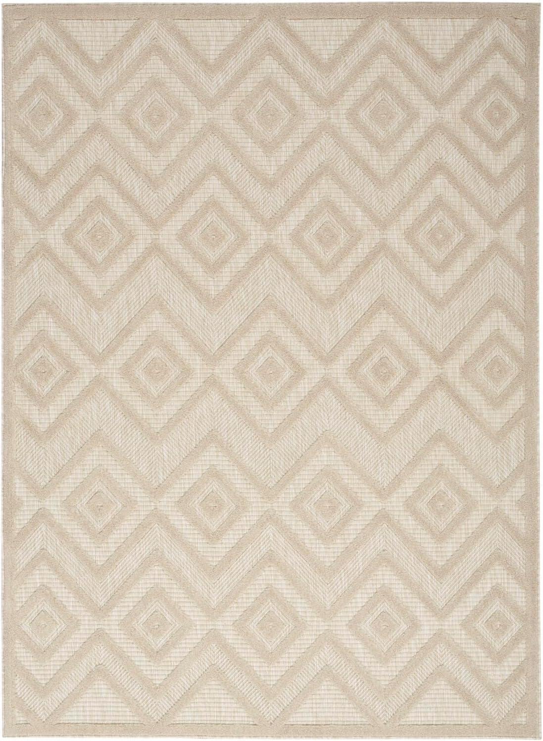 Cream Diamond Flat Woven Synthetic 6' x 9' Area Rug