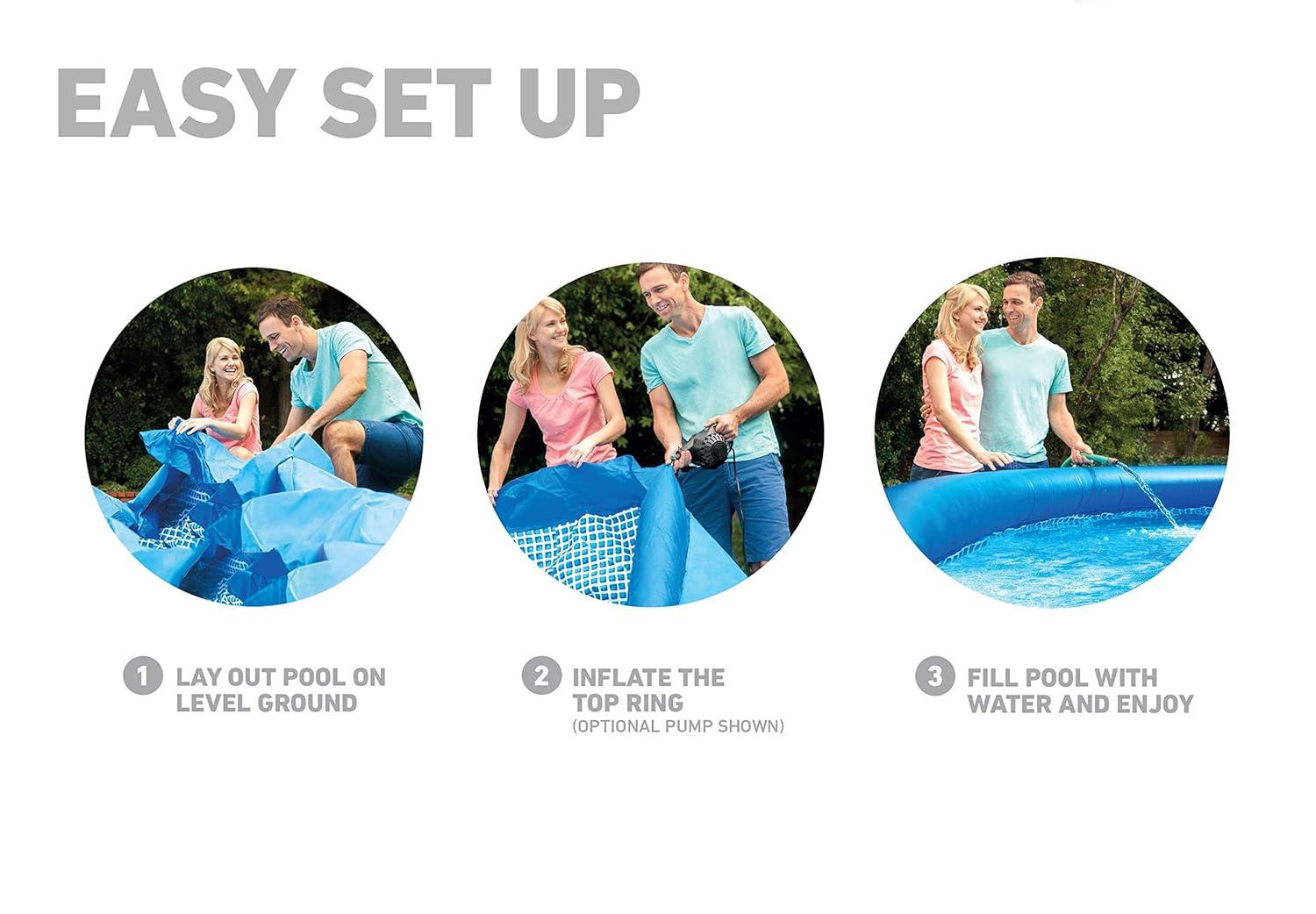 Intex Intex Easy Set Inflatable Kid Swimming Pool with Filter Pump