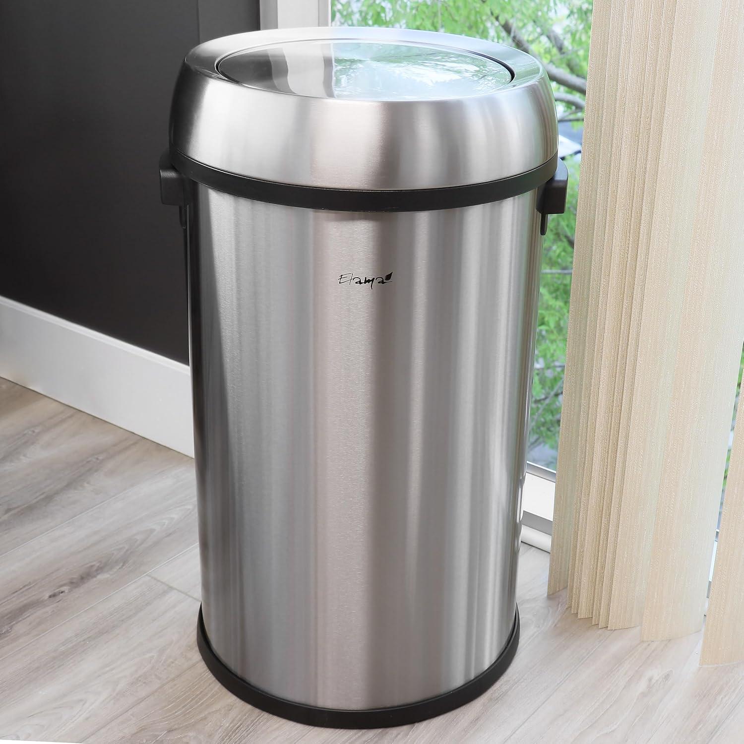 Steel Swing Lid Trash Can - 17 Gallons