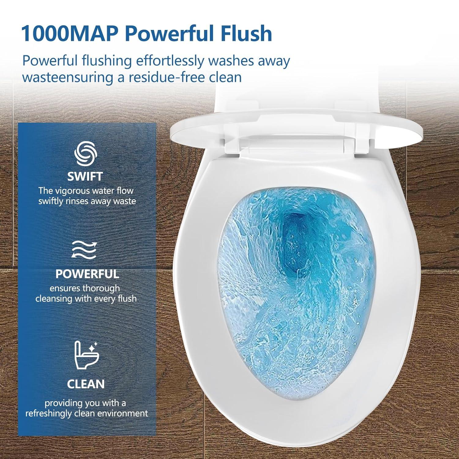 Traditional 21-inch Height Extra Tall Toilet for Bathrooms, Elongated Toilet Seat