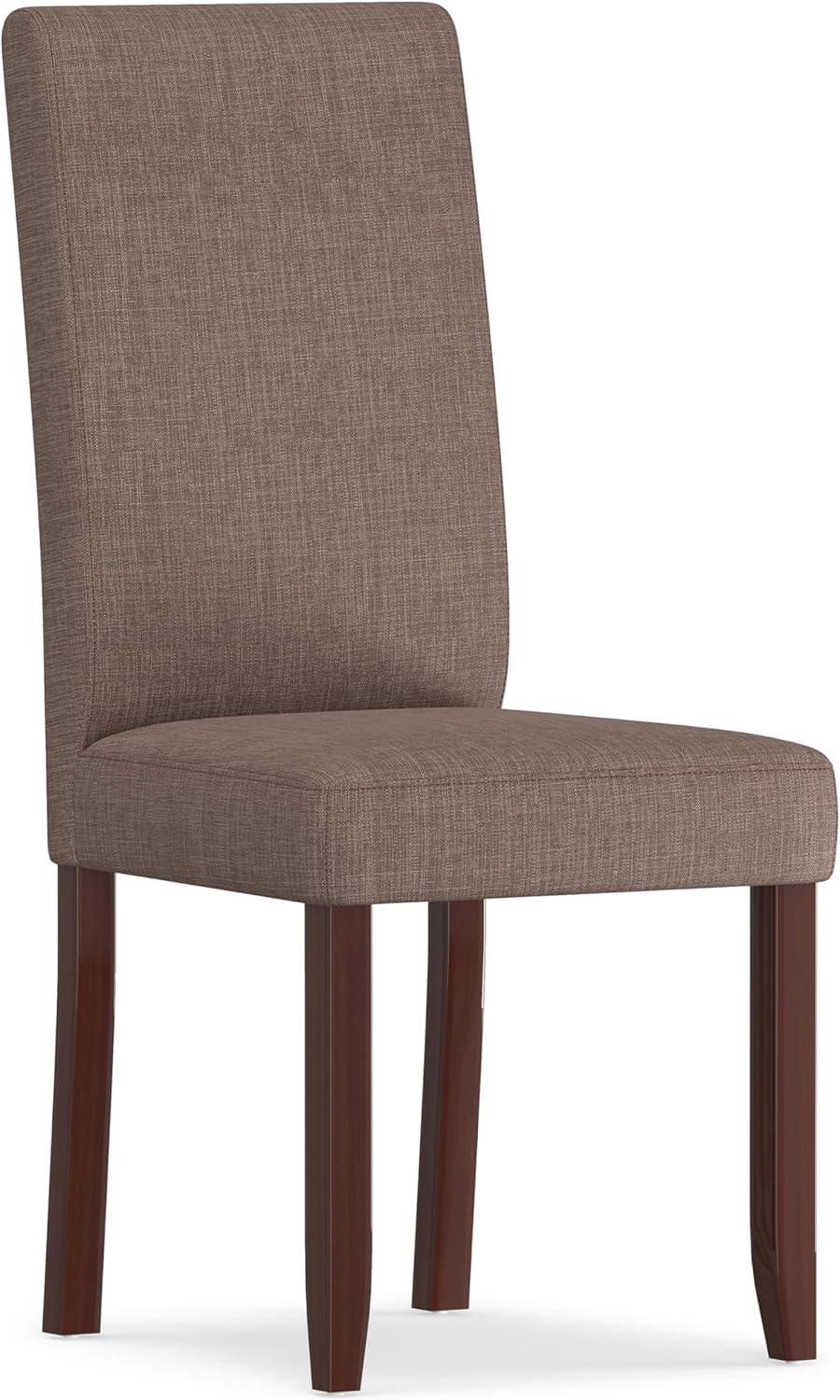 Acadian Parson Dining Chair (Set of 2) in Light Mocha Brown Linen Look Fabric