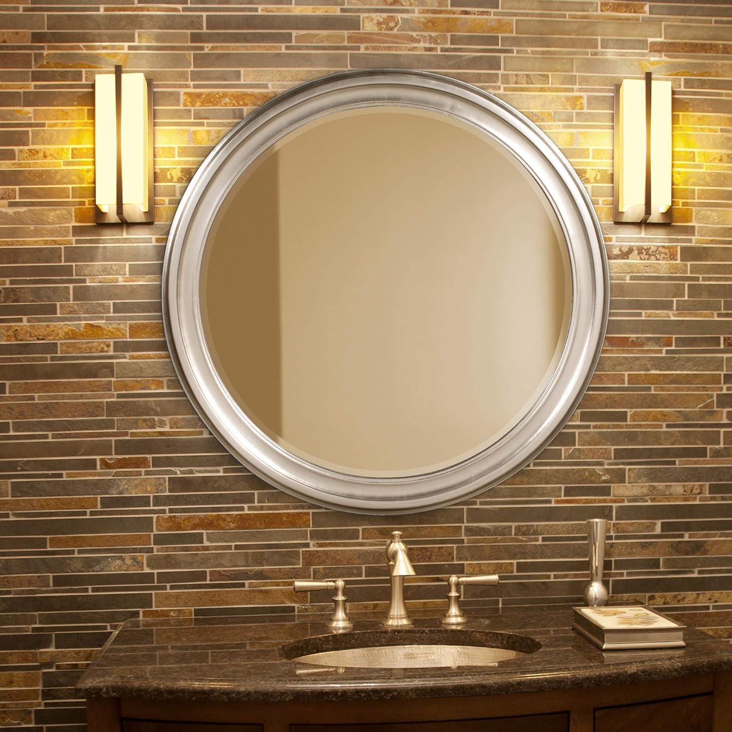 Tyler Dillon Round Bronze Wood Framed Wall & Accent Mirror - 36"D