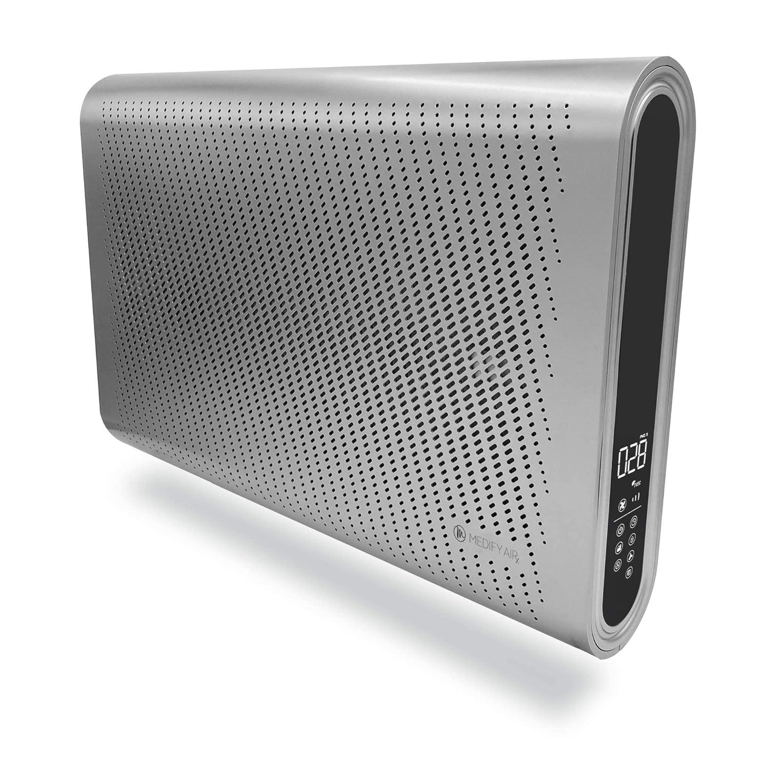 Medify MA-35 Air Purifier with True HEPA H13 Filter | 1,280 ft² Coverage in 1hr for Allergens, Smoke, Wildfires, Odors, Pollen, Pet Dander | Removal to 0.1 Microns | Silver, 1-Pack