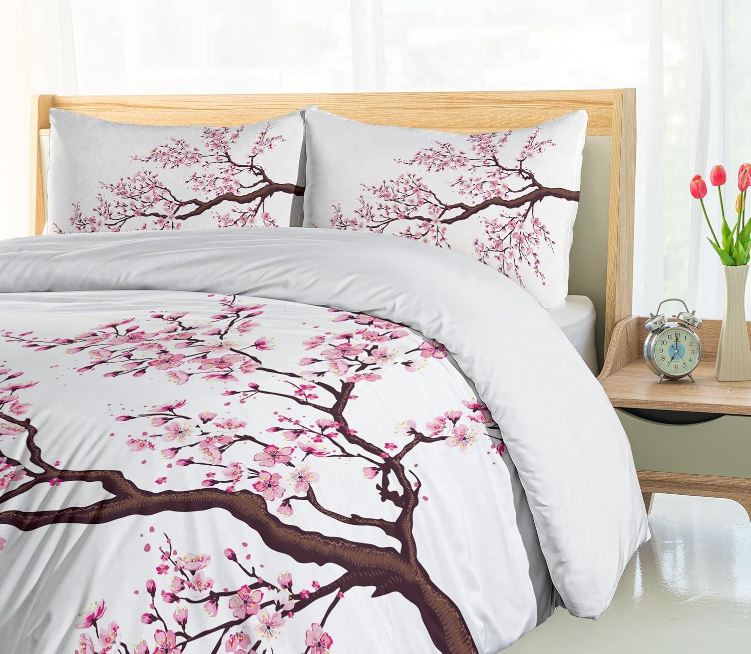 Japanese Eclectic Floral Duvet Cover Set