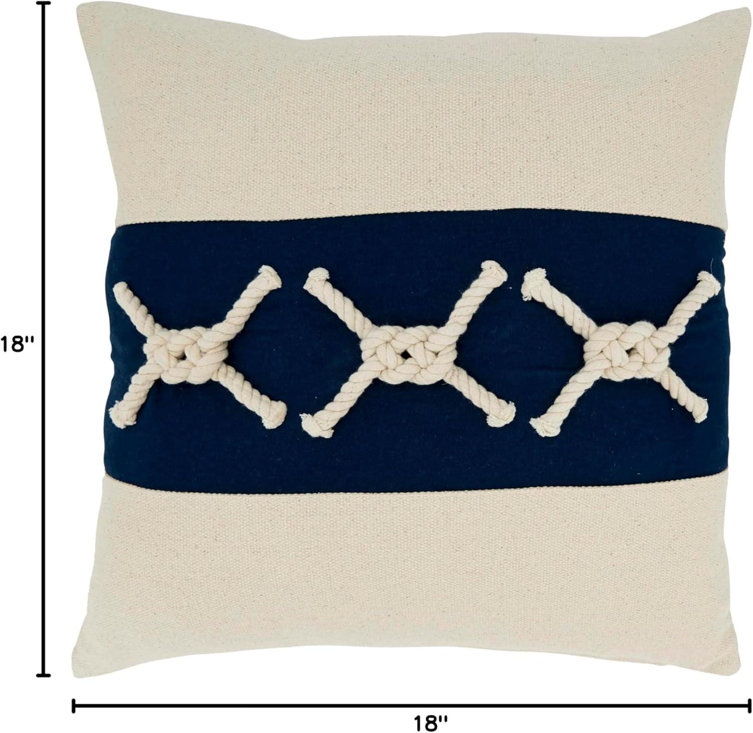 Saro Naviguer Collection Appliqued Cotton Throw Pillow