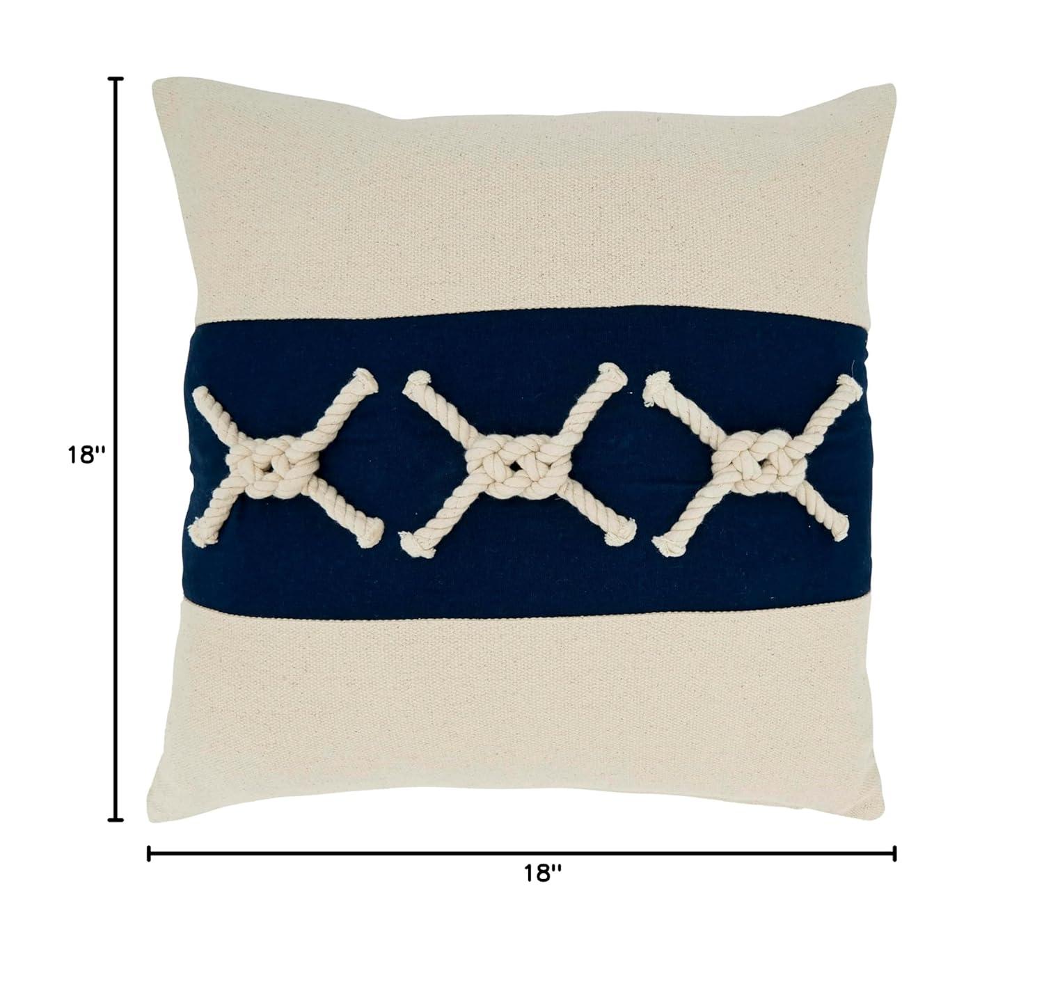 Saro Naviguer Collection Appliqued Cotton Throw Pillow