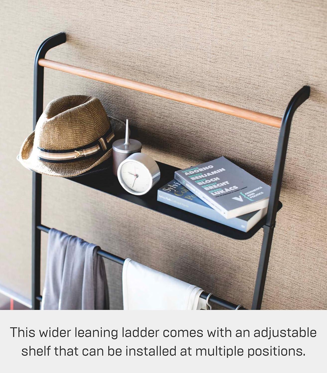 Yamazaki Home Leaning Ladder With Shelf, Space Saving, Steel