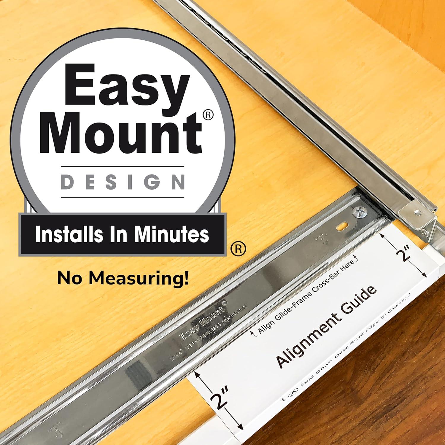 LYNK PROFESSIONAL® Select Pull Out Cabinet Organizer for Kitchen Cabinets, Wood and Chrome