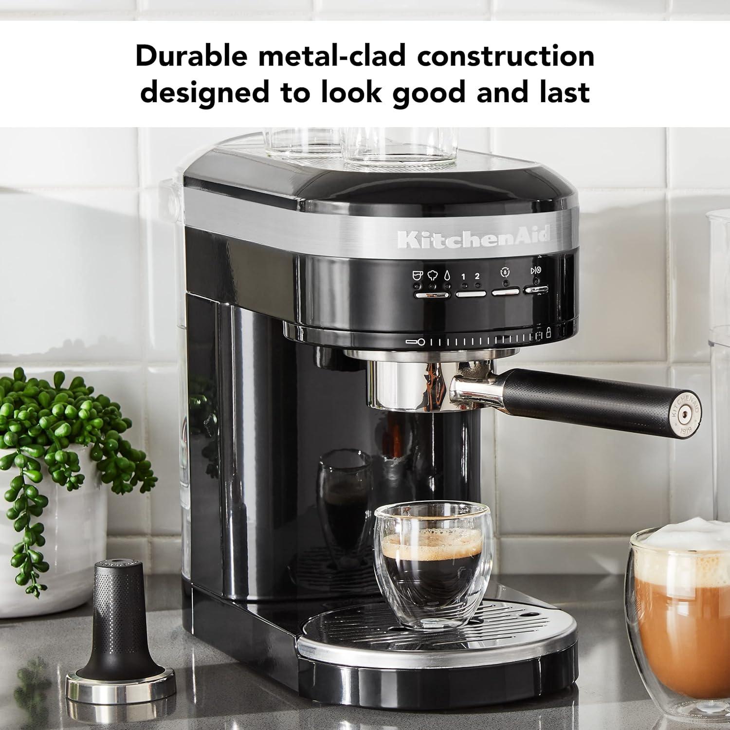 KitchenAid Metal Semi-Automatic Espresso Machine, Onyx Black, KES6503
