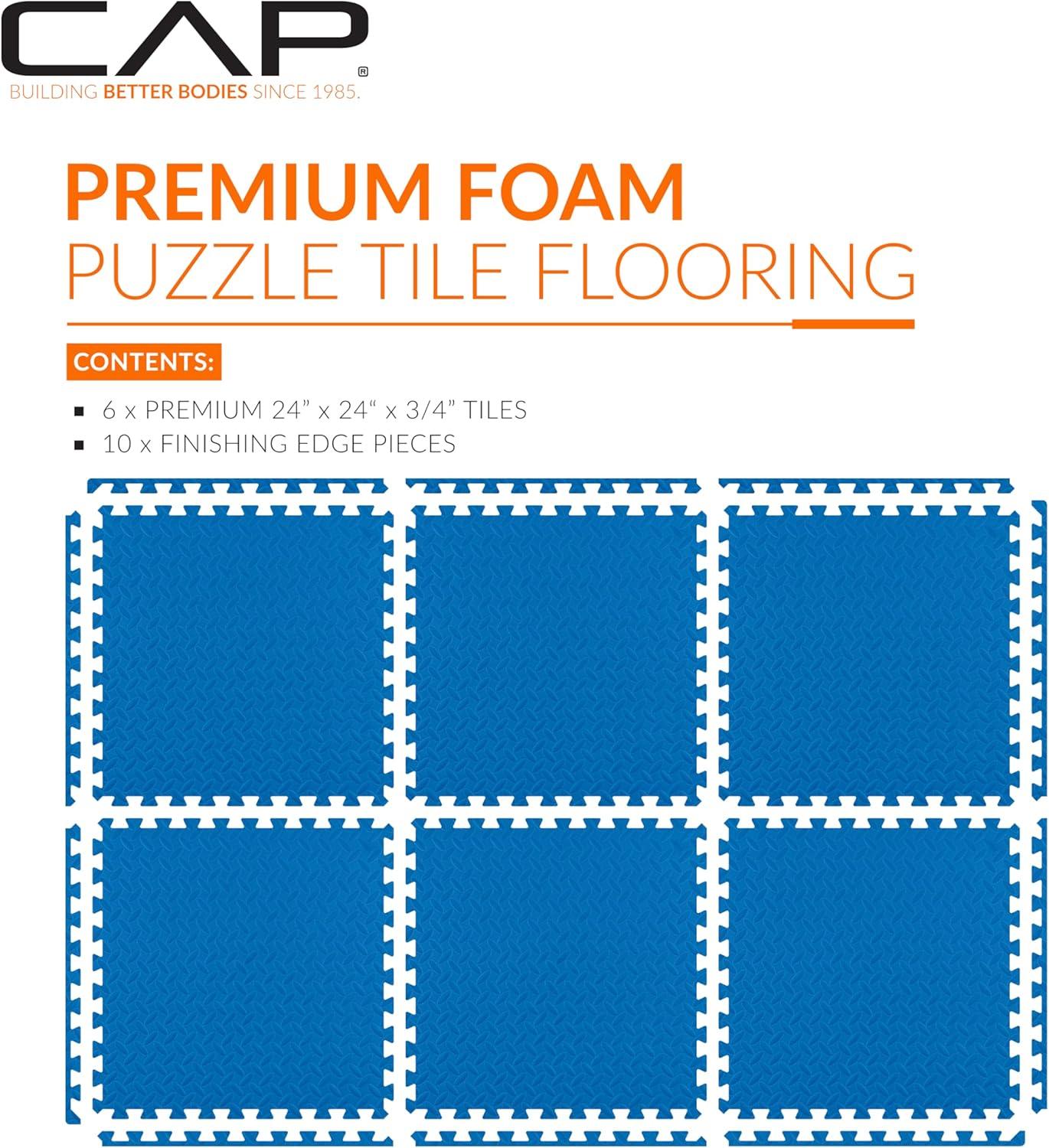 CAP Barbell Exercise Puzzle Mats Packs Tiles 24"x24" x 3/4" | Multiple Options